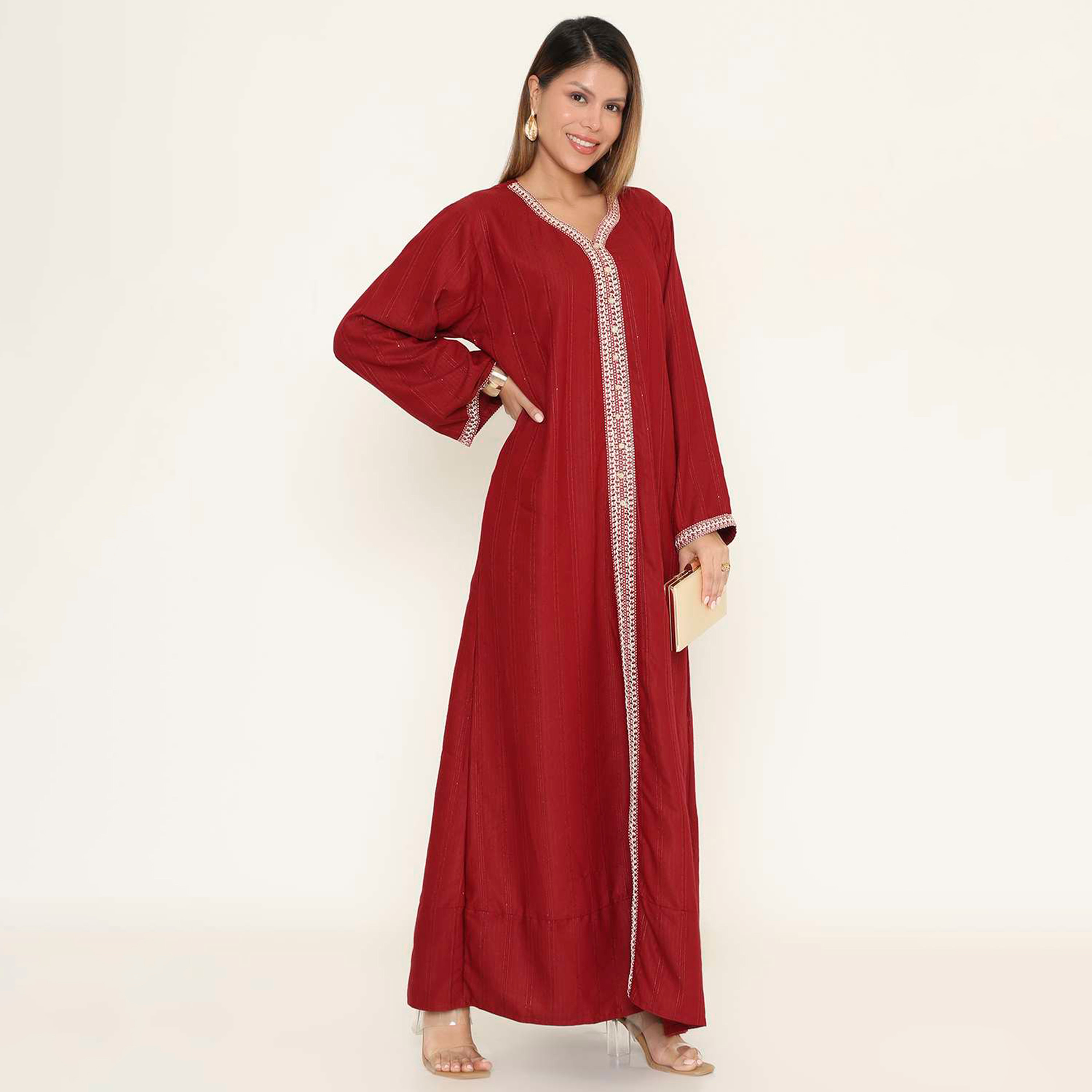 جلابية نسائية سهرة مخططة من هنا اند سارة.-women-arabicclothing-jalabiyas-image-9