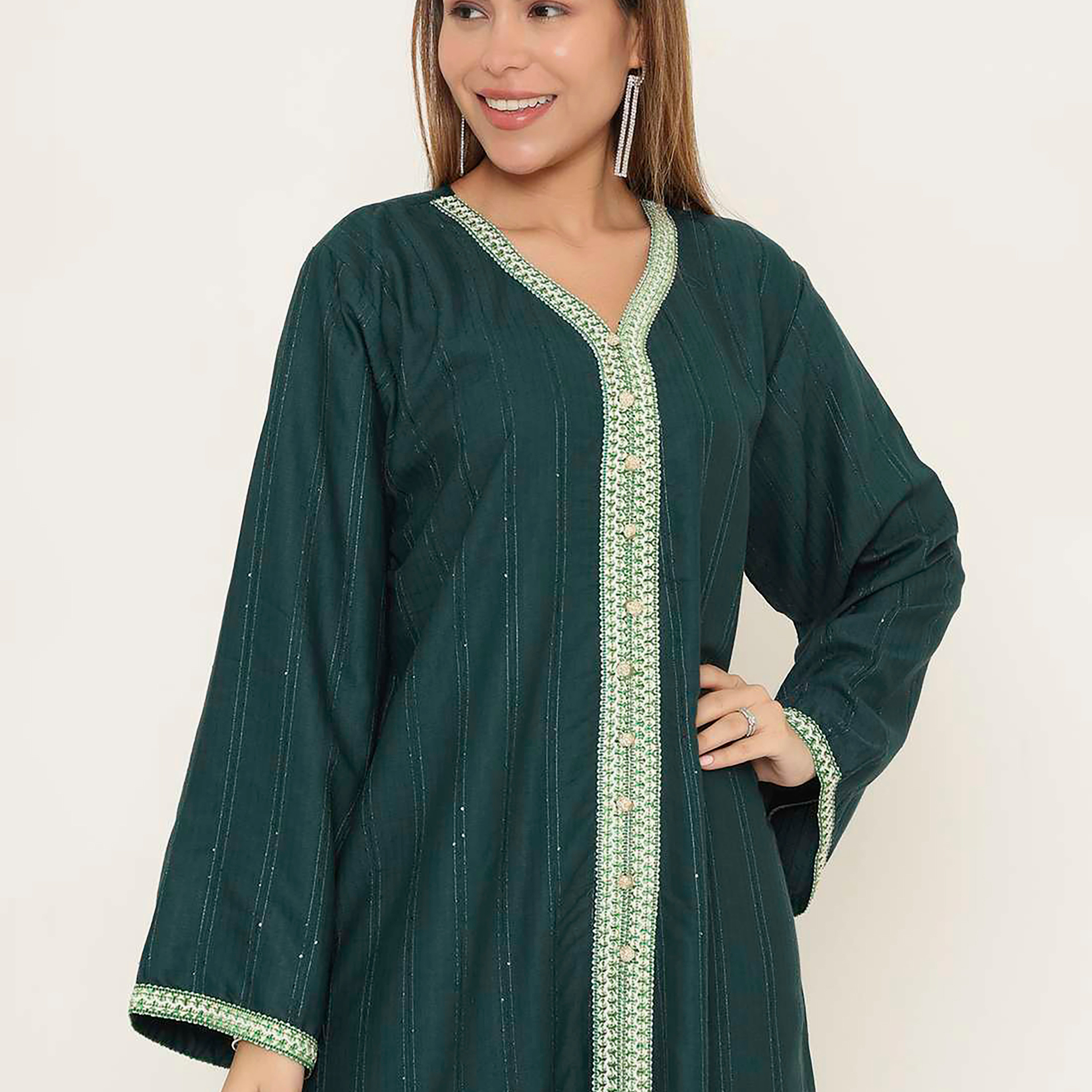 HanaandSara Striped Women's Evening Jalabiya-women-arabicclothing-jalabiyas-image-2