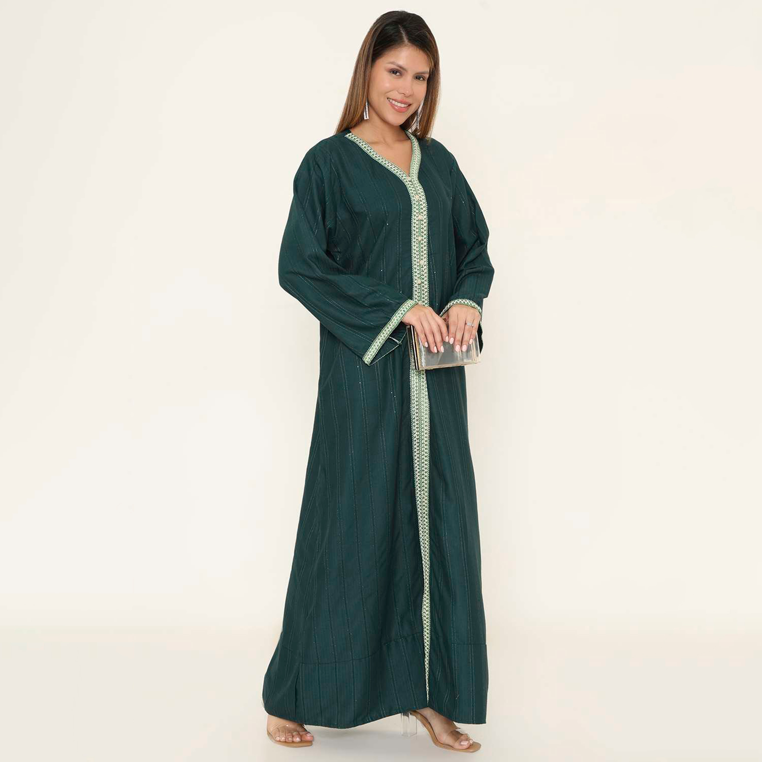 HanaandSara Striped Women's Evening Jalabiya-women-arabicclothing-jalabiyas-image-4