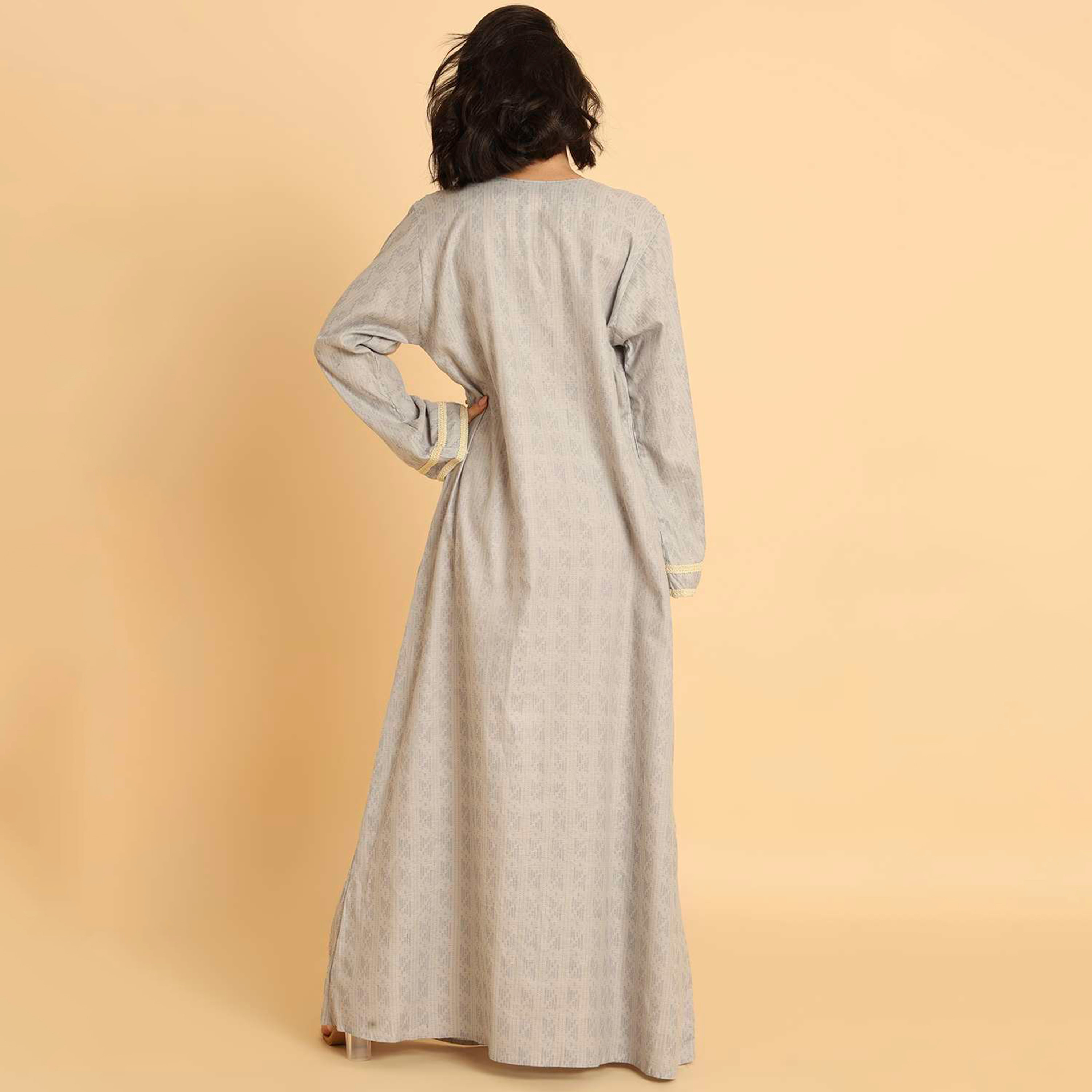 HanaandSara Pintuck Detailed Wide Sleeves Women's Casual Jalabiya-women-arabicclothing-jalabiyas-image-15