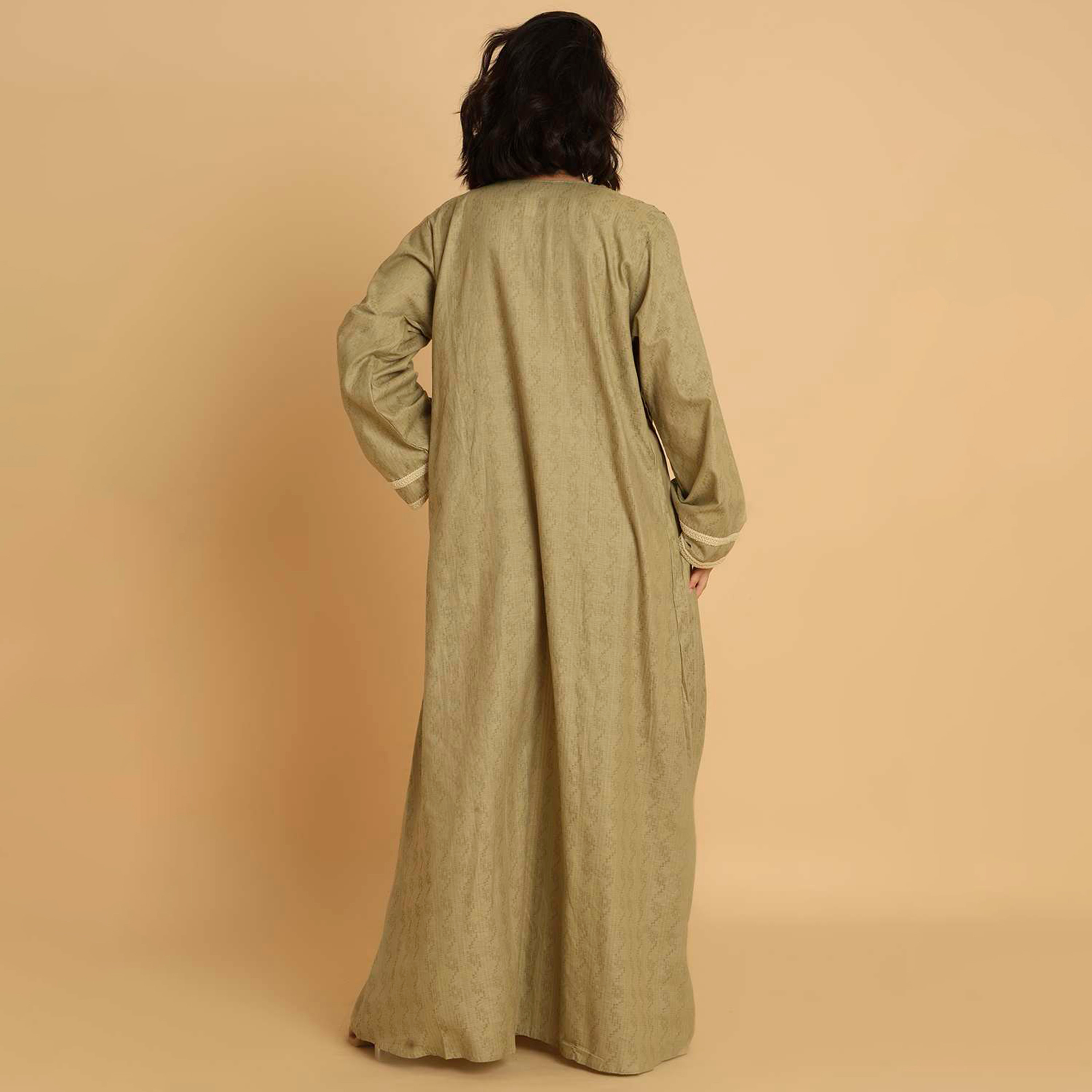 HanaandSara Pintuck Detailed Wide Sleeves Women's Casual Jalabiya-women-arabicclothing-jalabiyas-image-5