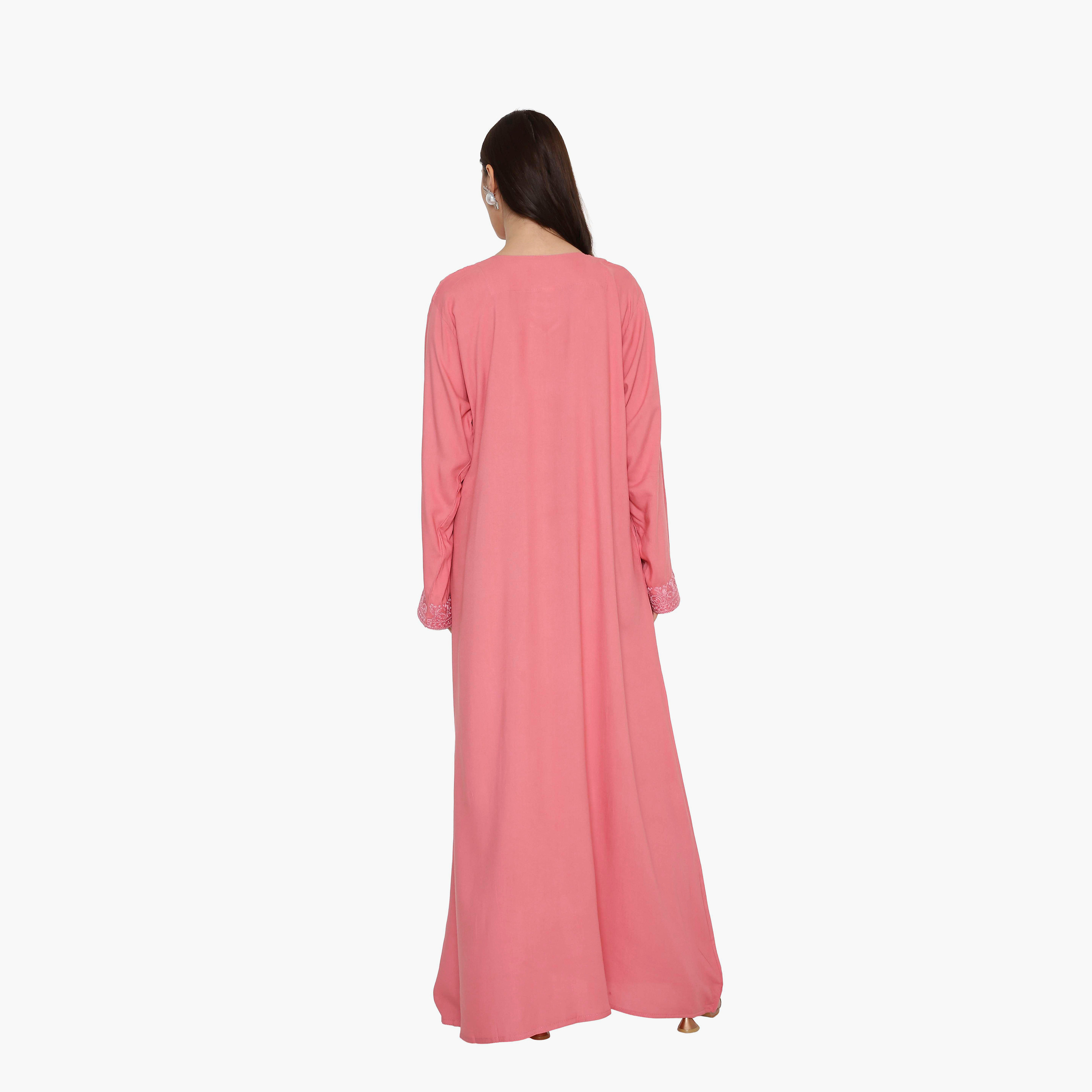جلابية نسائية سهرة مزينة بتطريز على الصدر من هنا اند سارة.-women-arabicclothing-jalabiyas-image-10