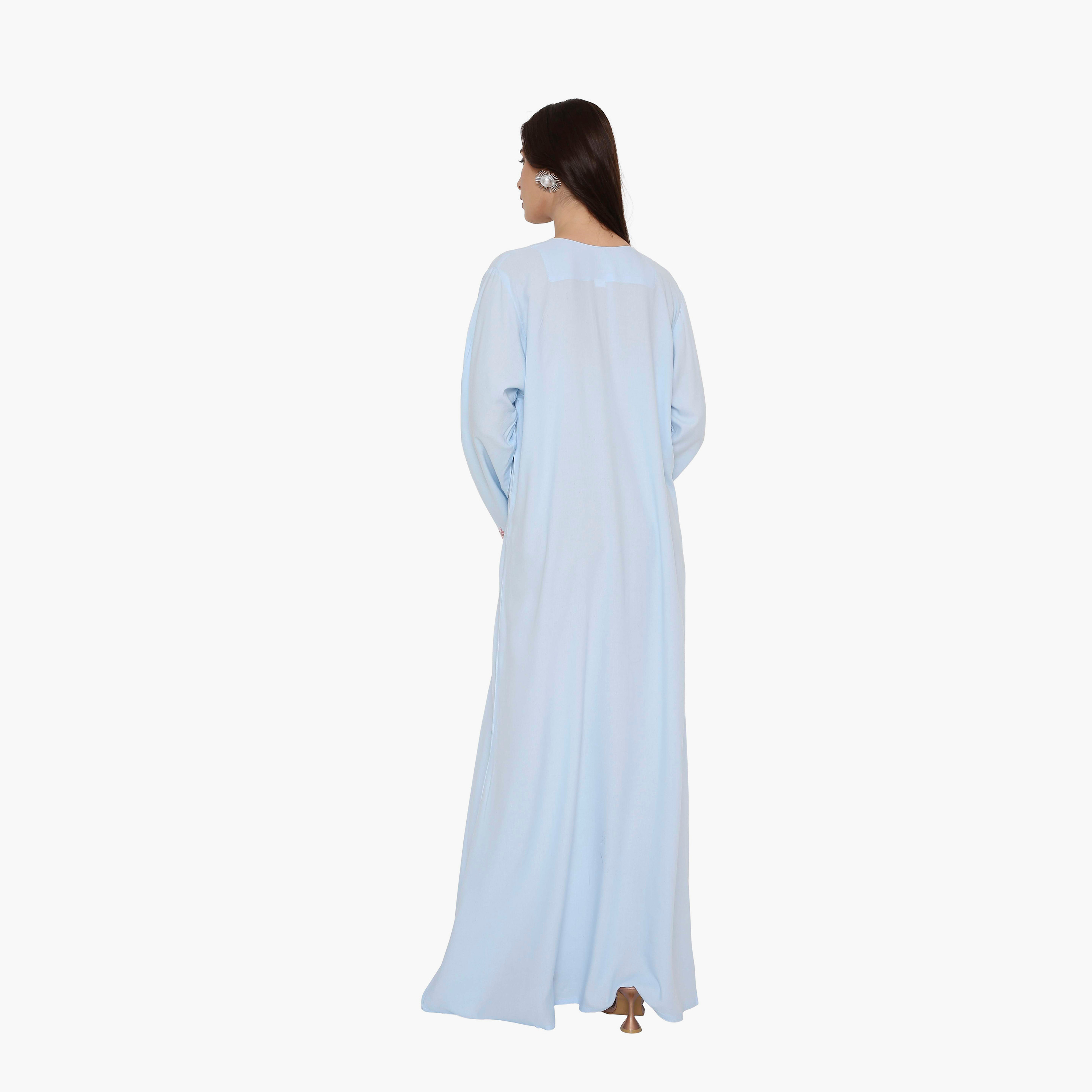 HanaandSara Embroidered Yoke Women's Evening Jalabiya-women-arabicclothing-jalabiyas-image-10