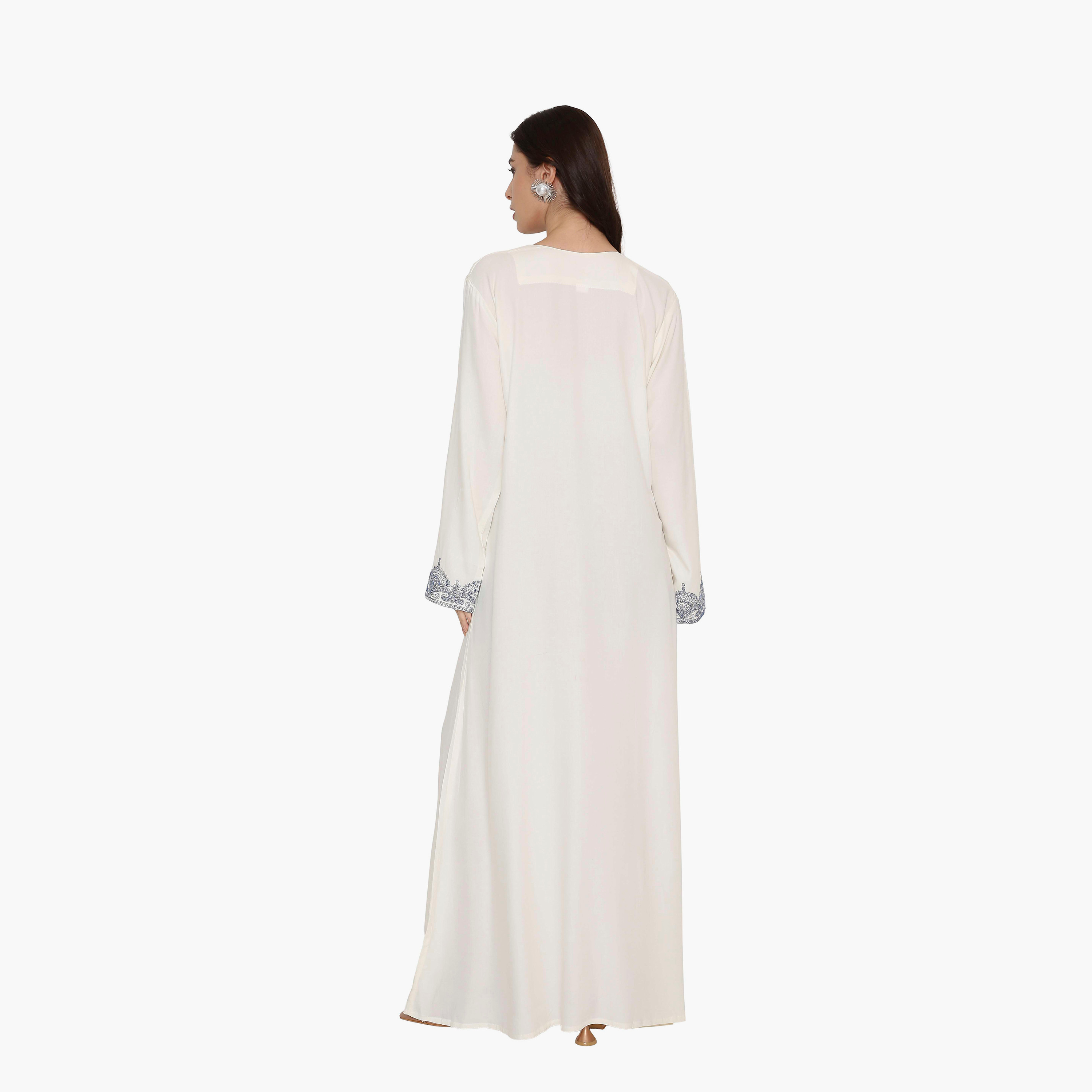 HanaandSara Embroidered Yoke Women's Evening Jalabiya-women-arabicclothing-jalabiyas-image-15