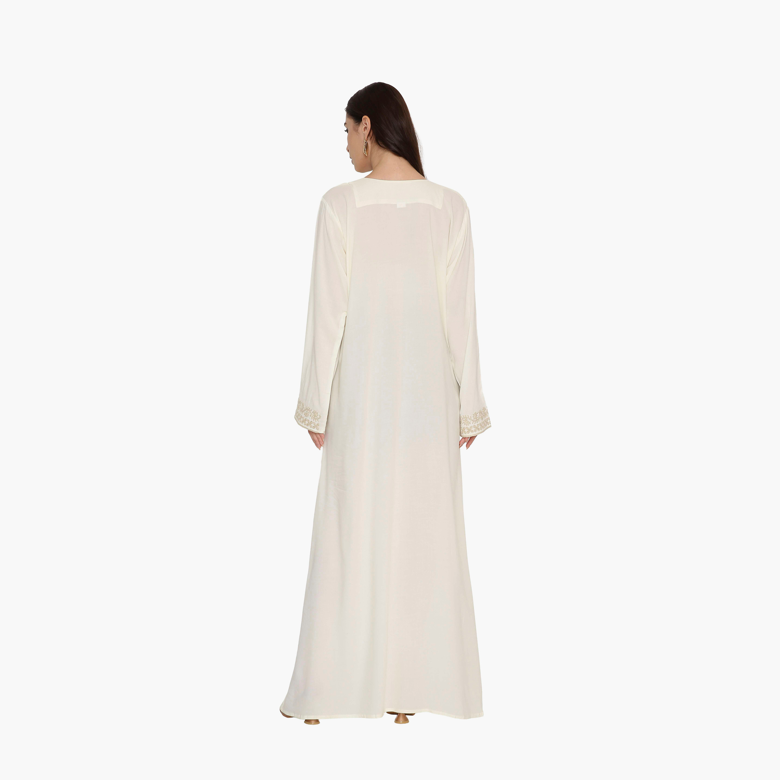 جلابية نسائية سهرة مزينة بتطريز على الصدر من هنا اند سارة.-women-arabicclothing-jalabiyas-image-5