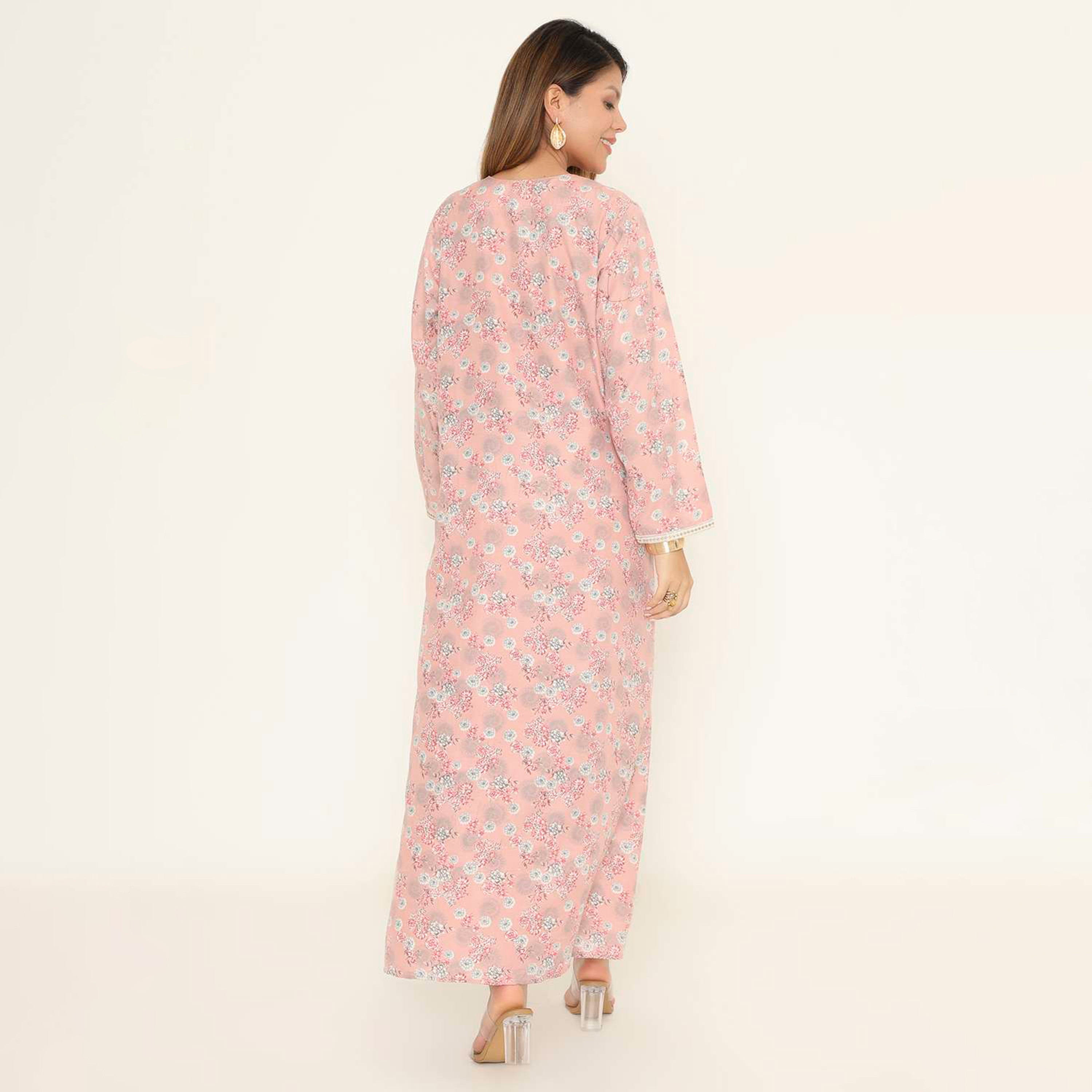 جلابية نسائية كاجوال بطبعة زهور من هنا اند سارة.-women-arabicclothing-jalabiyas-image-5