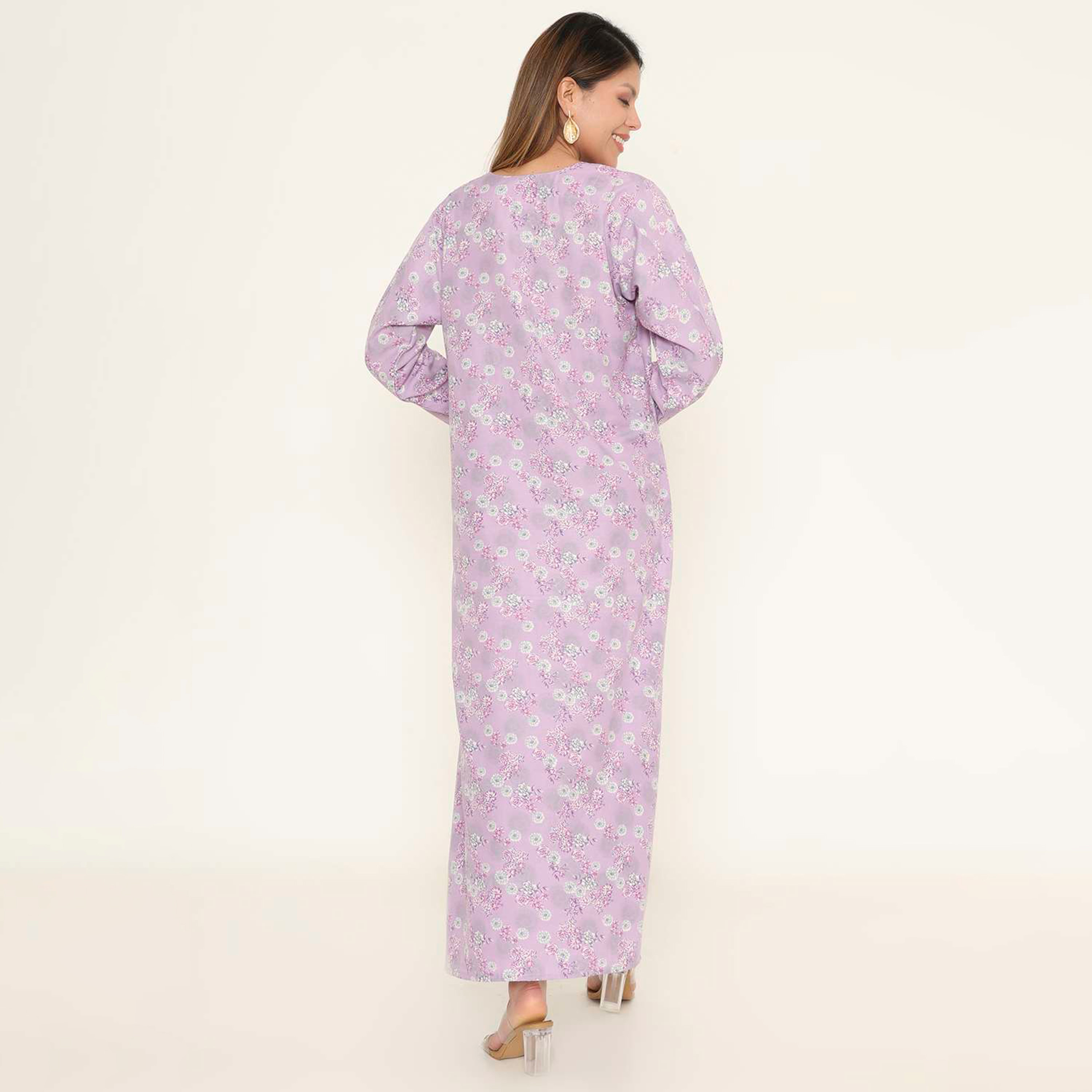 جلابية نسائية كاجوال بطبعة زهور من هنا اند سارة.-women-arabicclothing-jalabiyas-image-15