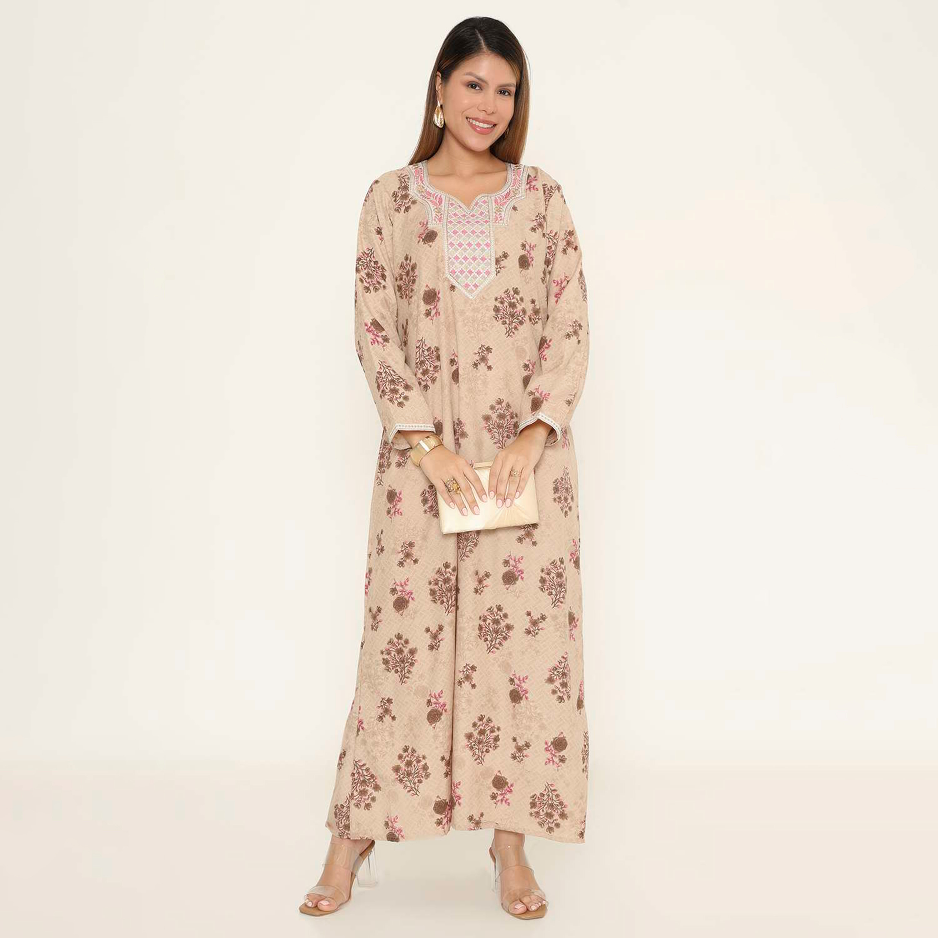 HanaandSara Floral Print Women's Casual Jalabiya-women-arabicclothing-jalabiyas-image-6