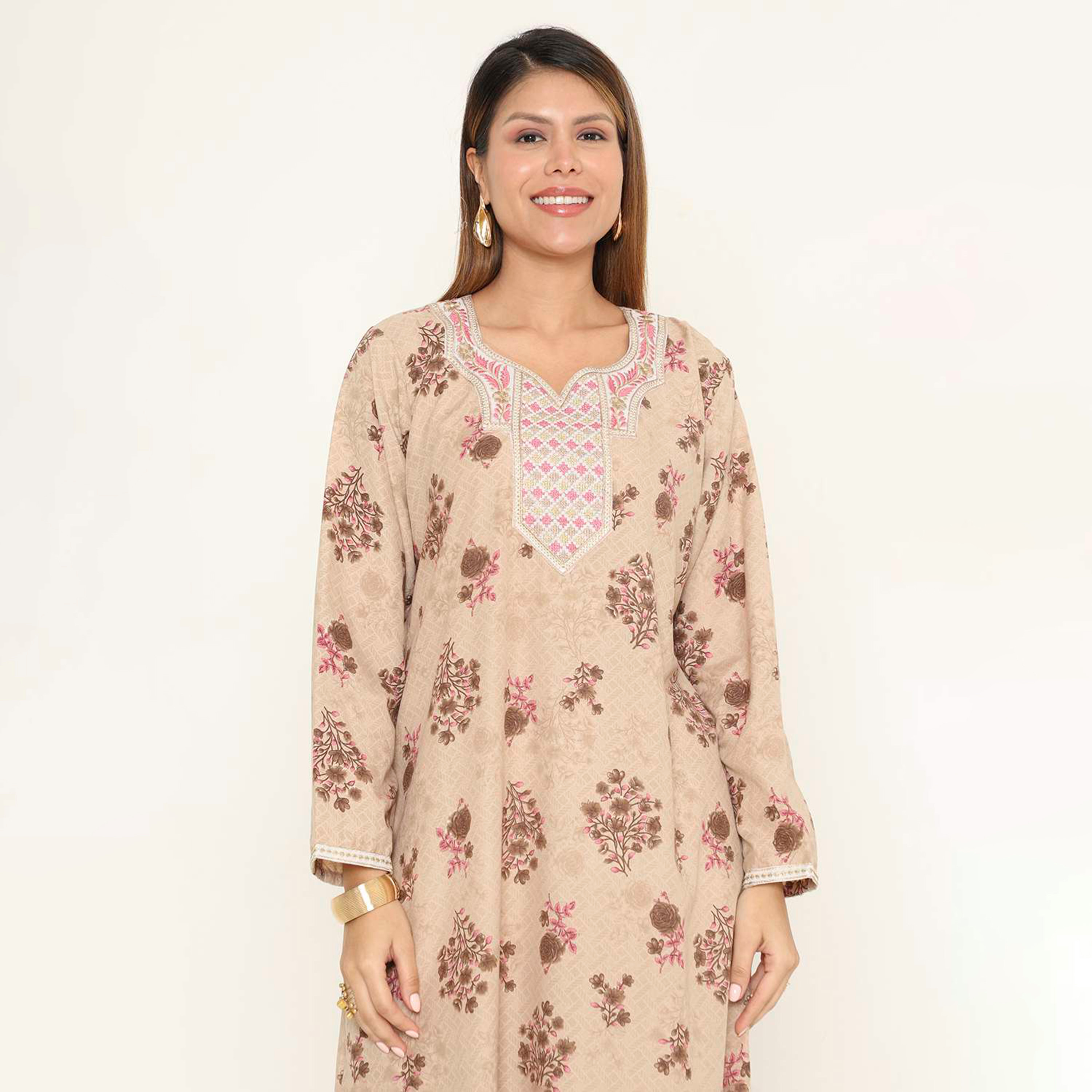 HanaandSara Floral Print Women's Casual Jalabiya-women-arabicclothing-jalabiyas-image-7