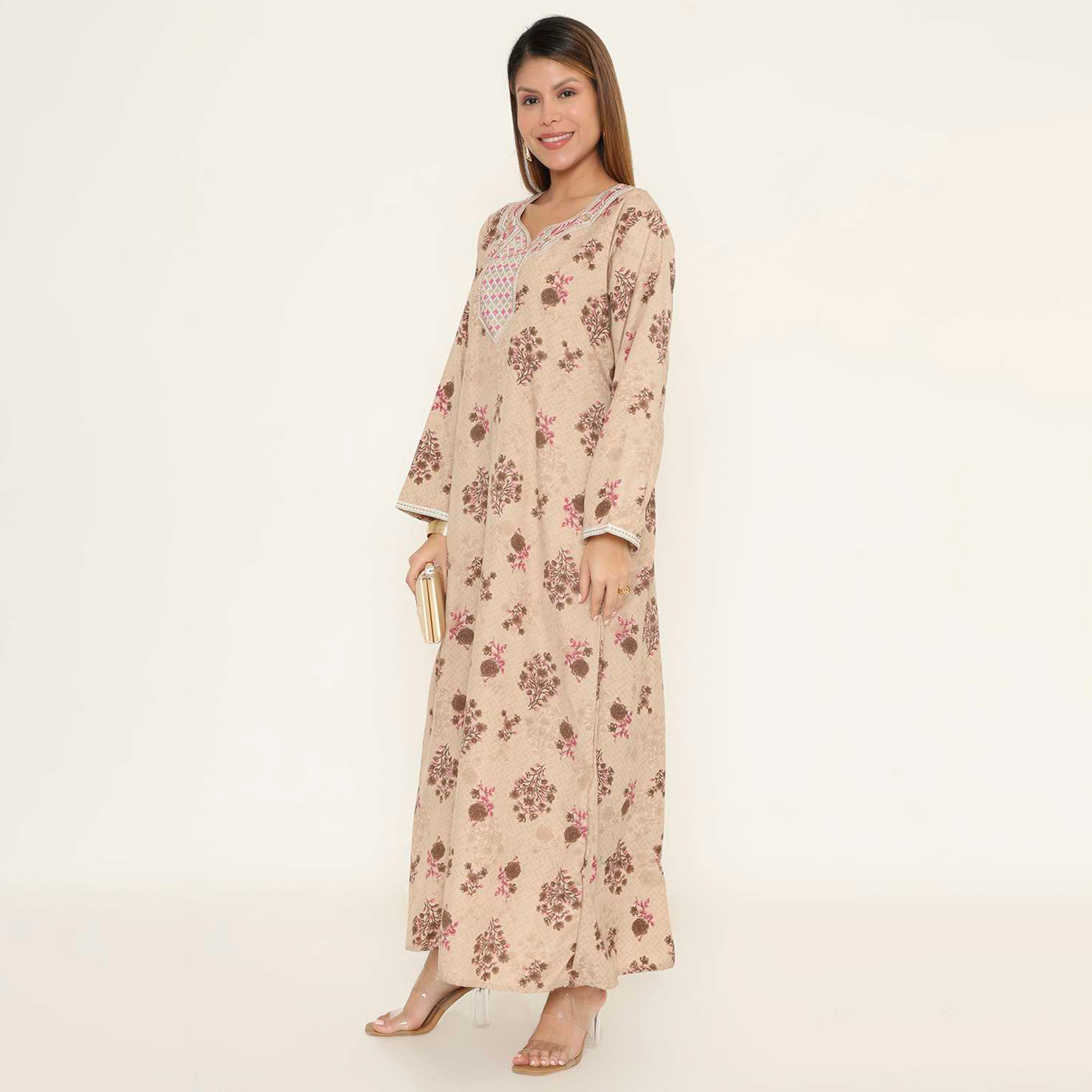 HanaandSara Floral Print Women's Casual Jalabiya-women-arabicclothing-jalabiyas-image-8