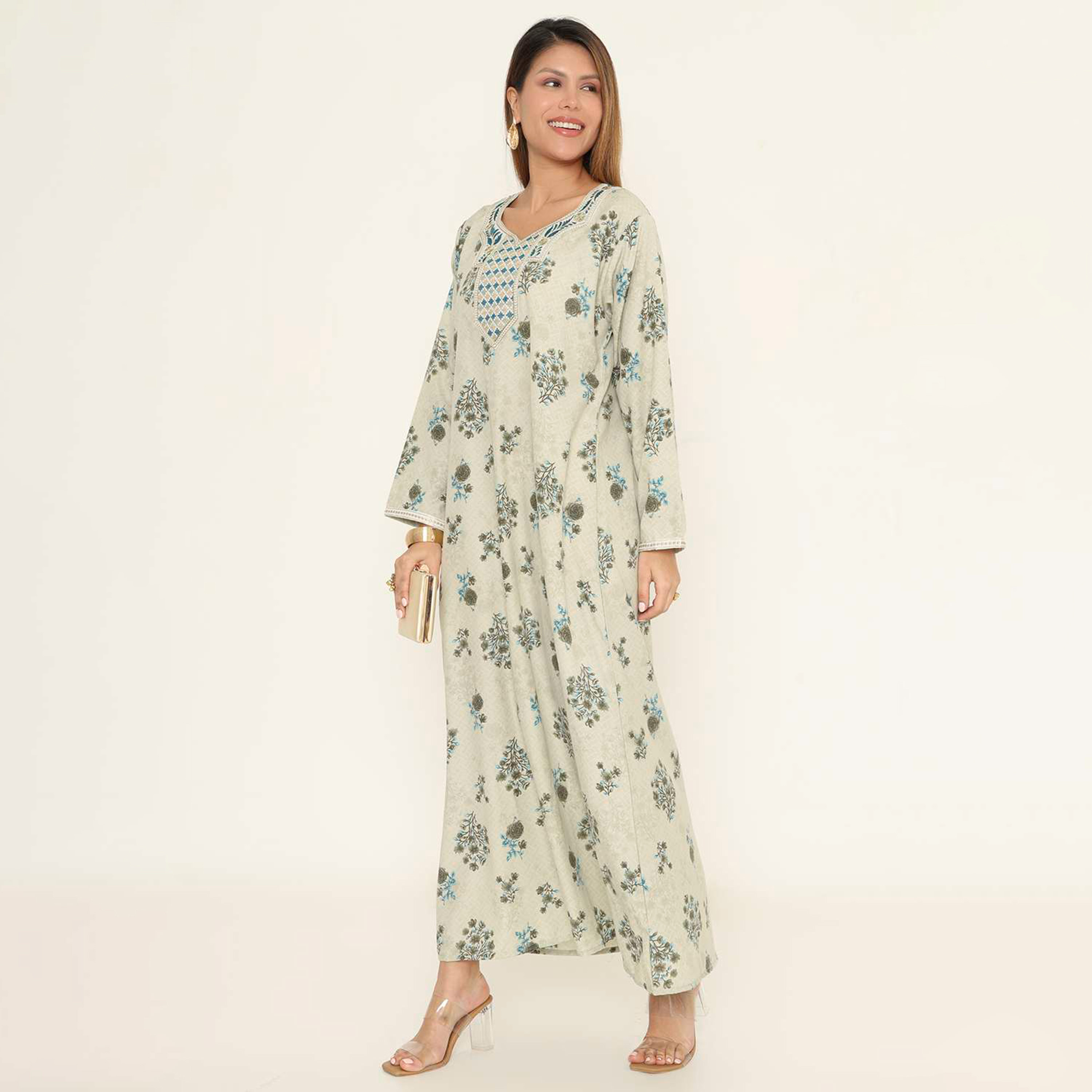 HanaandSara Floral Print Women's Casual Jalabiya-women-arabicclothing-jalabiyas-image-13