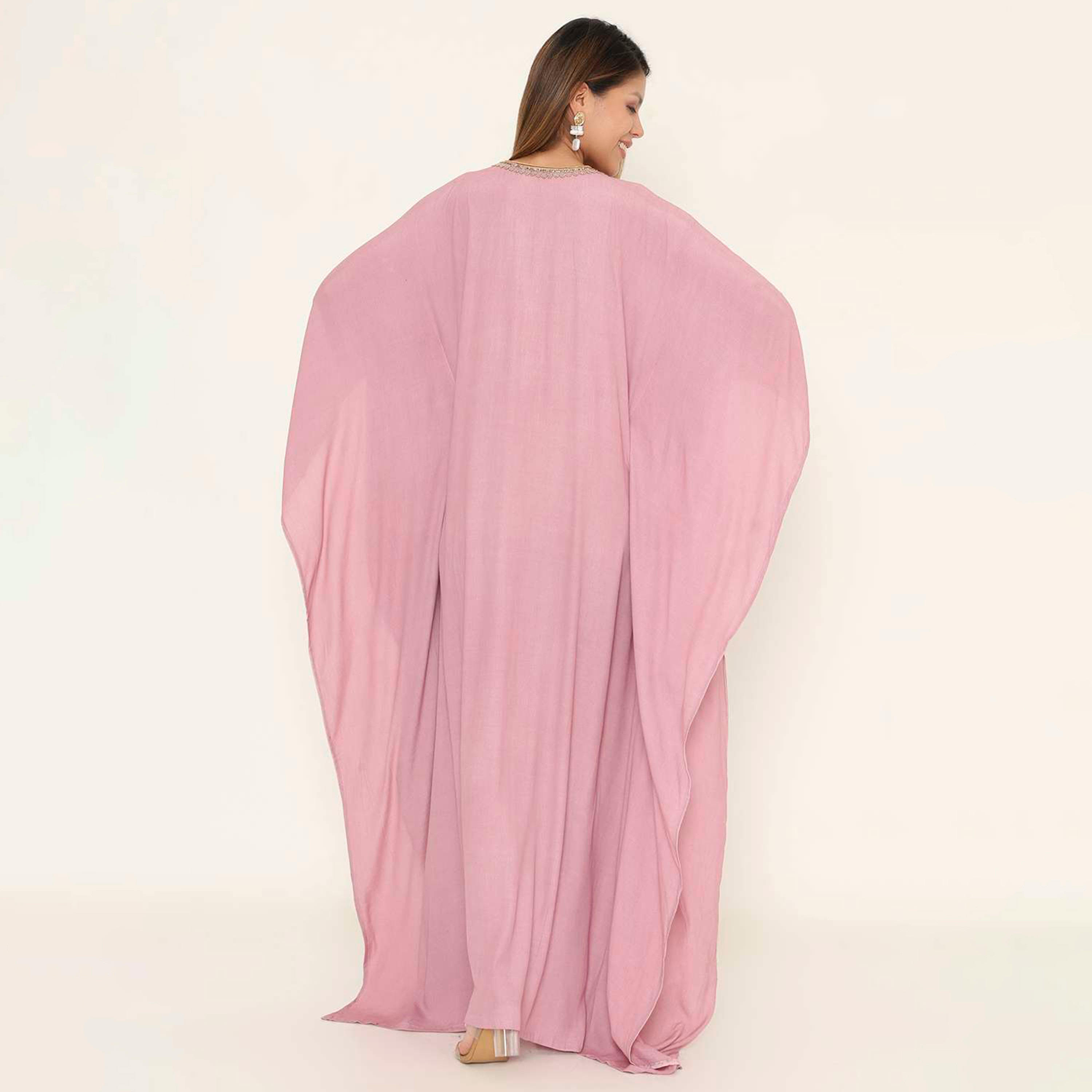 جلابية نسائية بتصميم قفطان سهرة مزينة بالخرز على الصدر من هنا اند سارة.-women-clothing-dresses-image-10