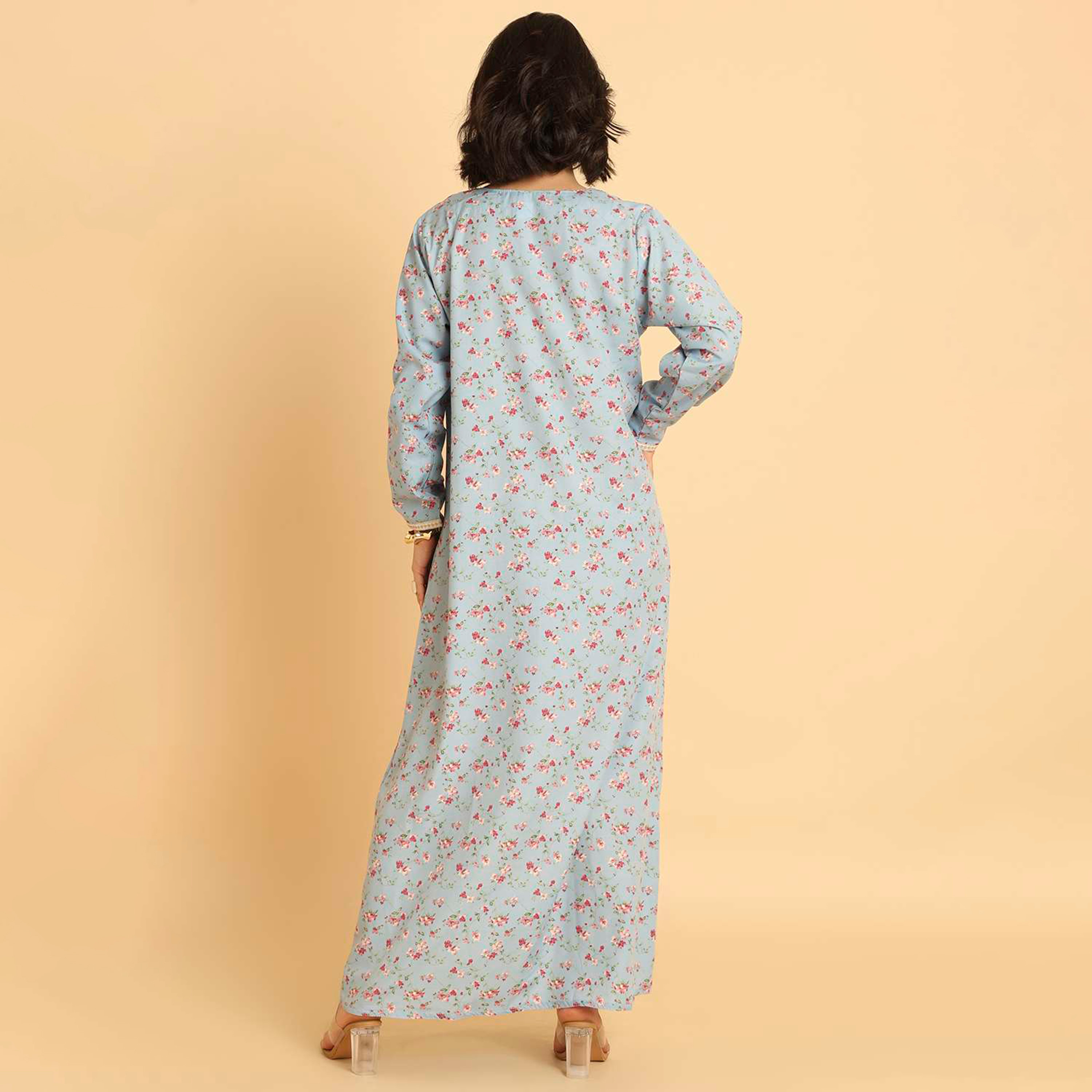 HanaandSara Floral Print Women's Casual Jalabiya-women-arabicclothing-jalabiyas-image-10