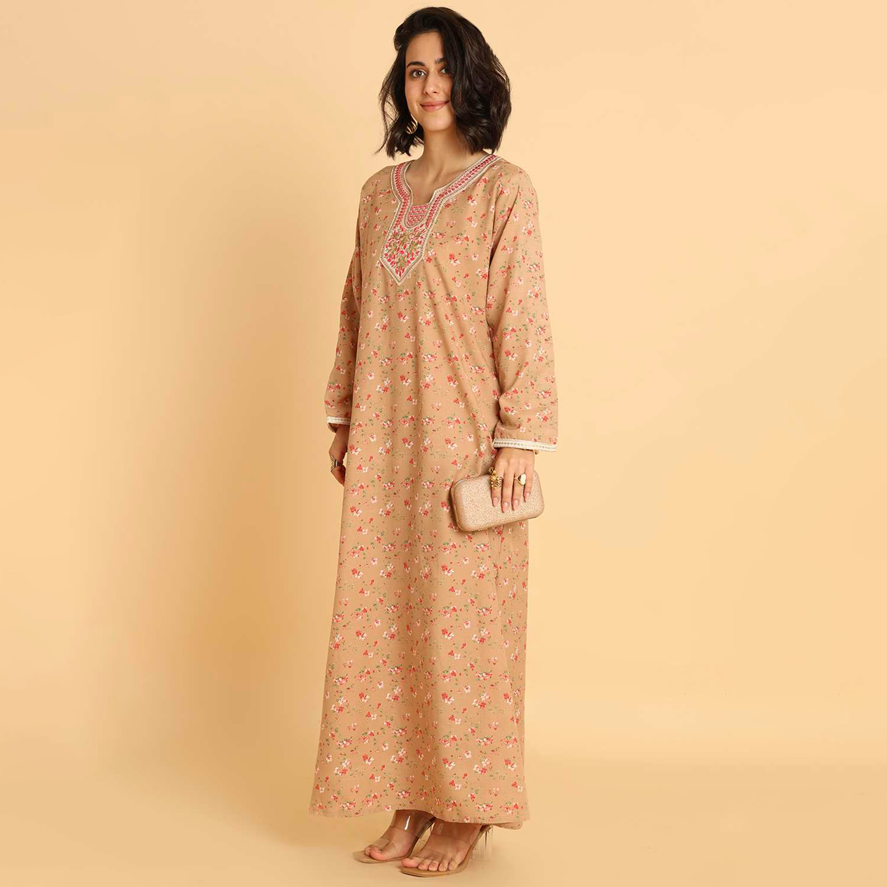HanaandSara Floral Print Women's Casual Jalabiya-women-arabicclothing-jalabiyas-image-13