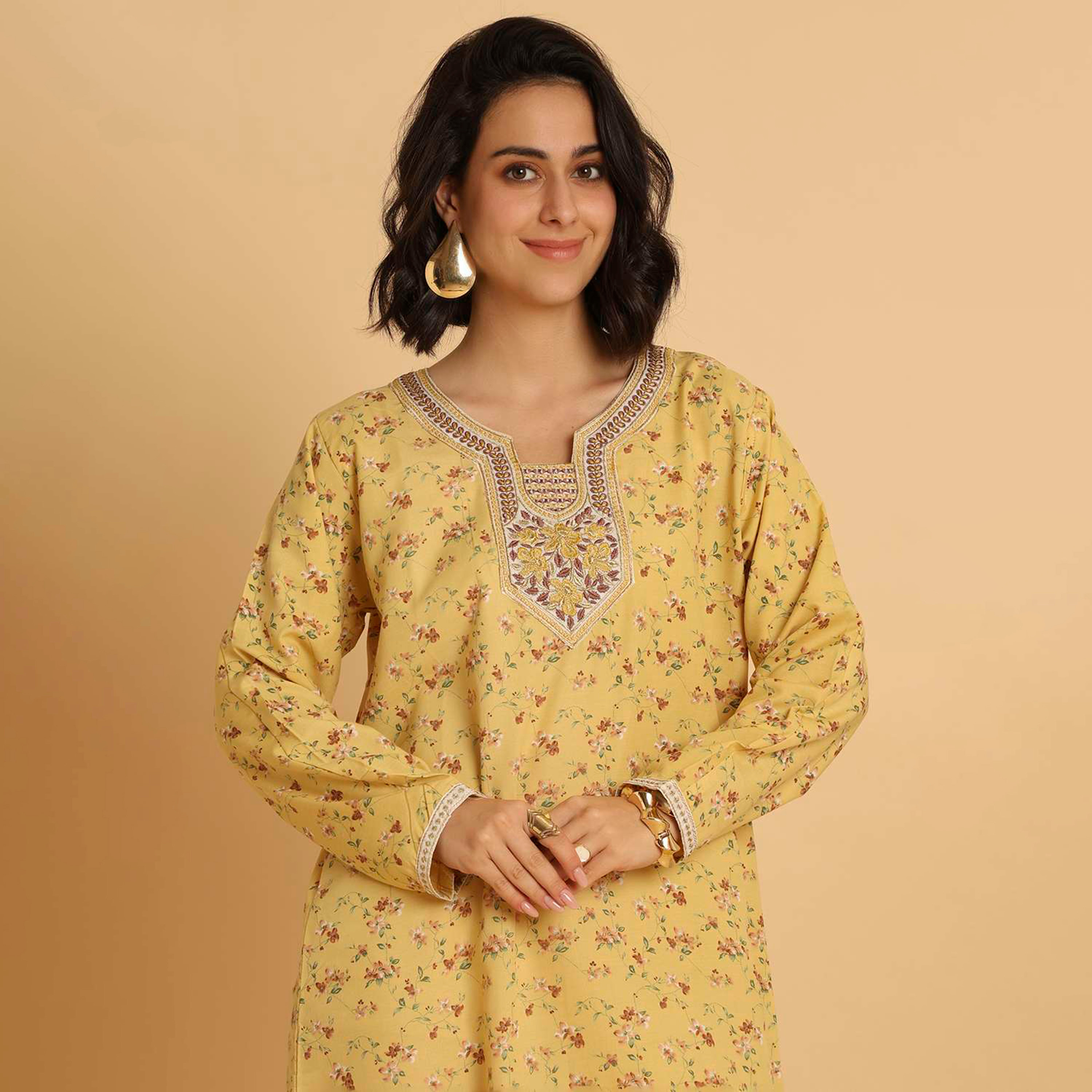 HanaandSara Floral Print Women's Casual Jalabiya-women-arabicclothing-jalabiyas-image-2