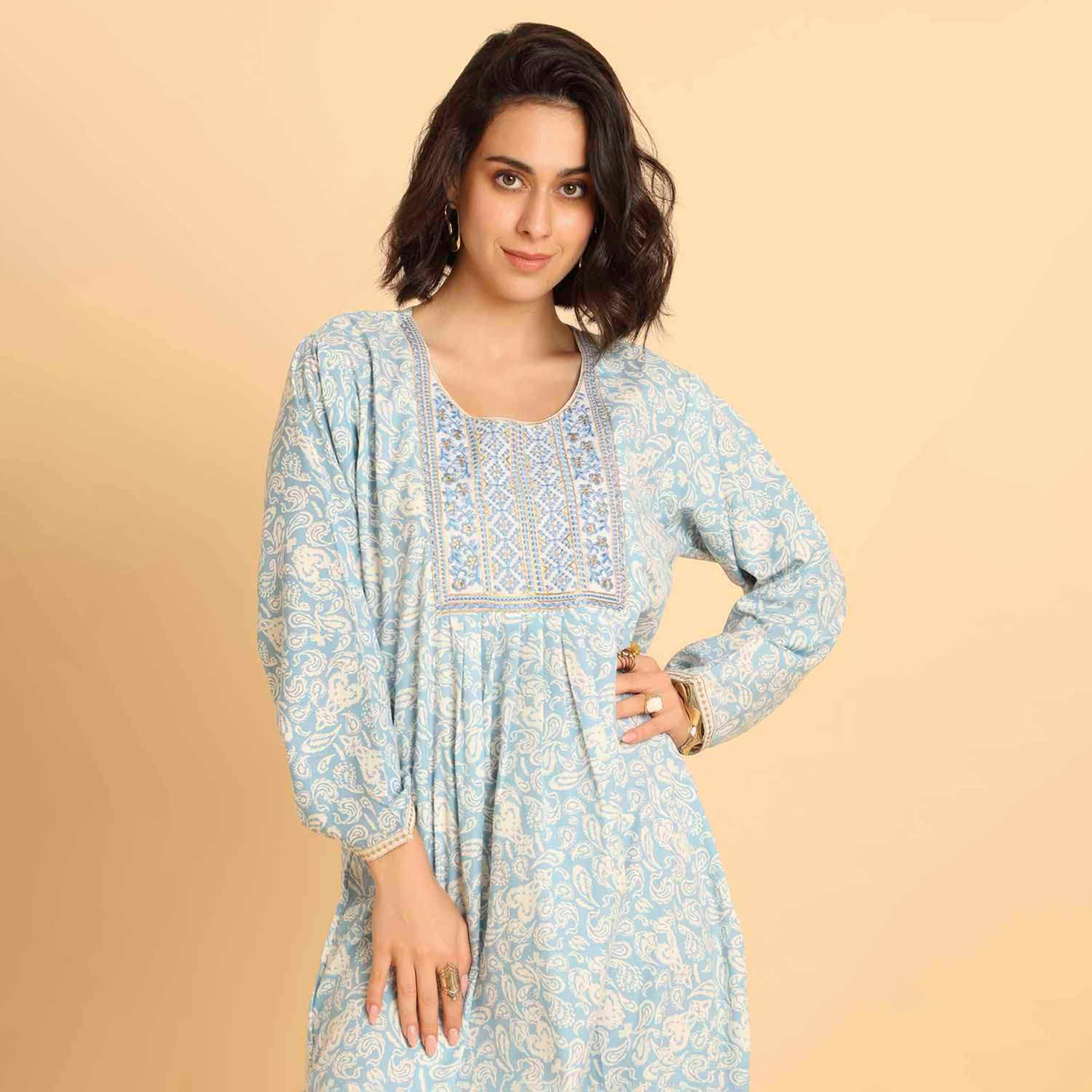 HanaandSara Paisley Motifs Women's Casual Jalabiya-women-arabicclothing-jalabiyas-image-7