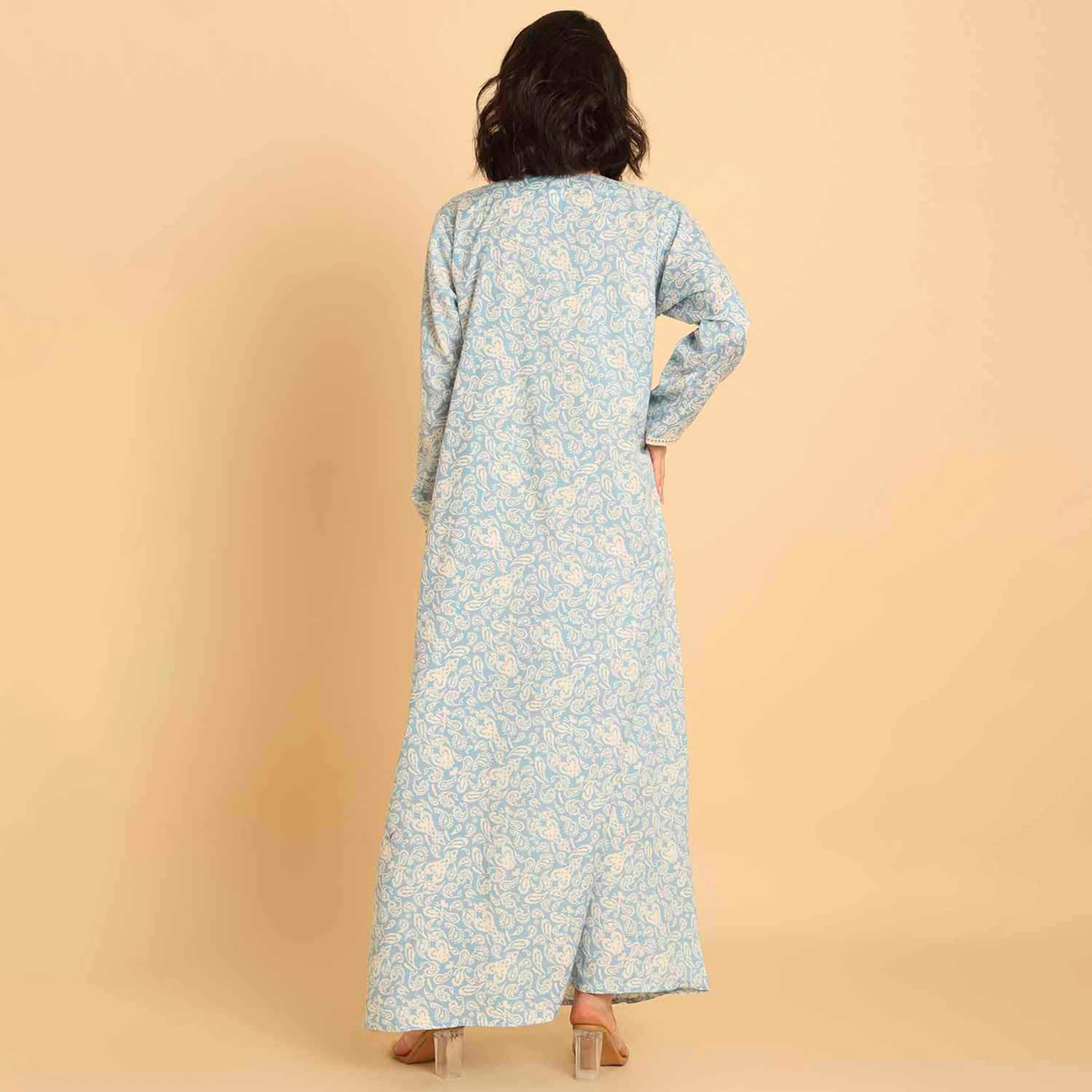 HanaandSara Paisley Motifs Women's Casual Jalabiya-women-arabicclothing-jalabiyas-image-10