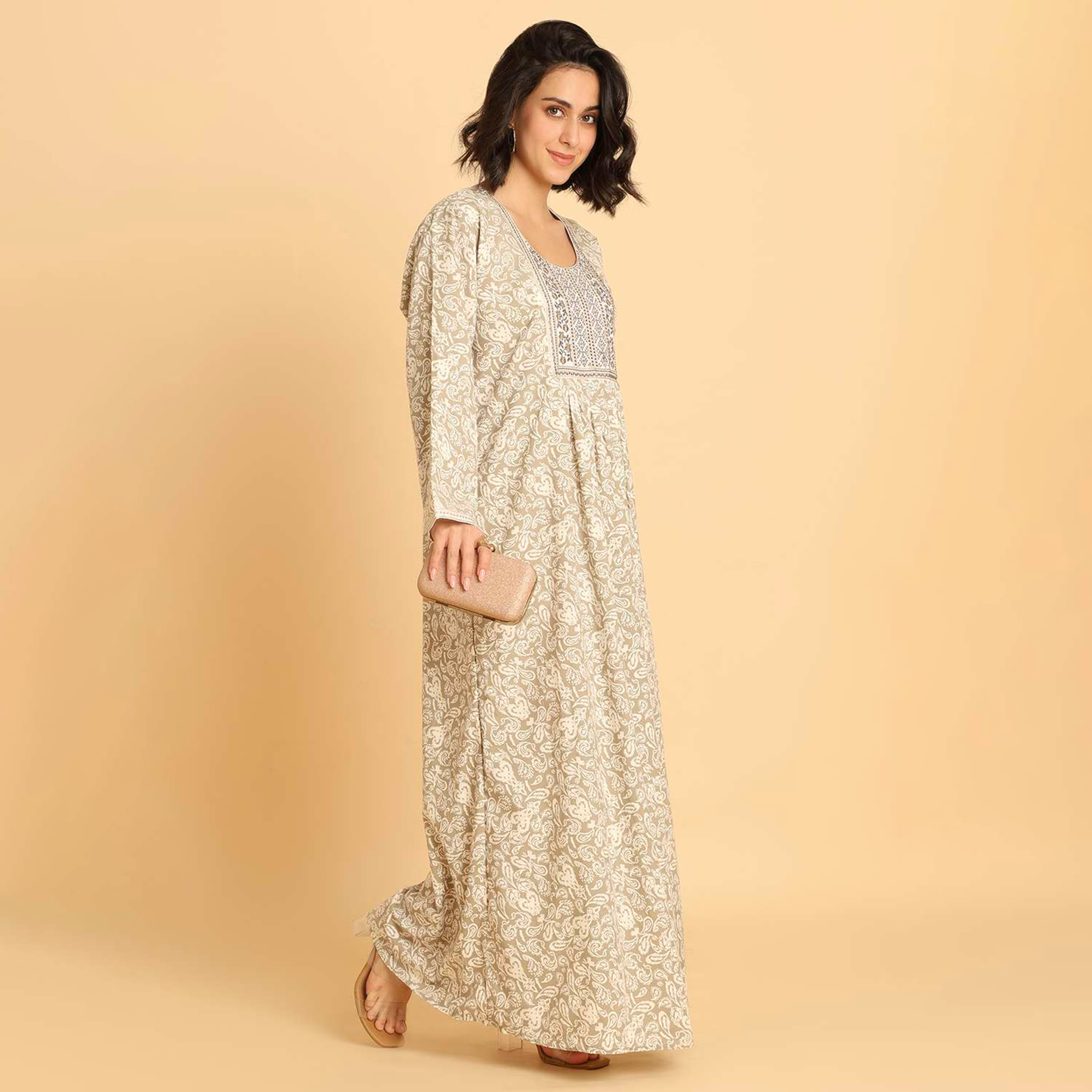 HanaandSara Paisley Motifs Women's Casual Jalabiya-women-arabicclothing-jalabiyas-image-14