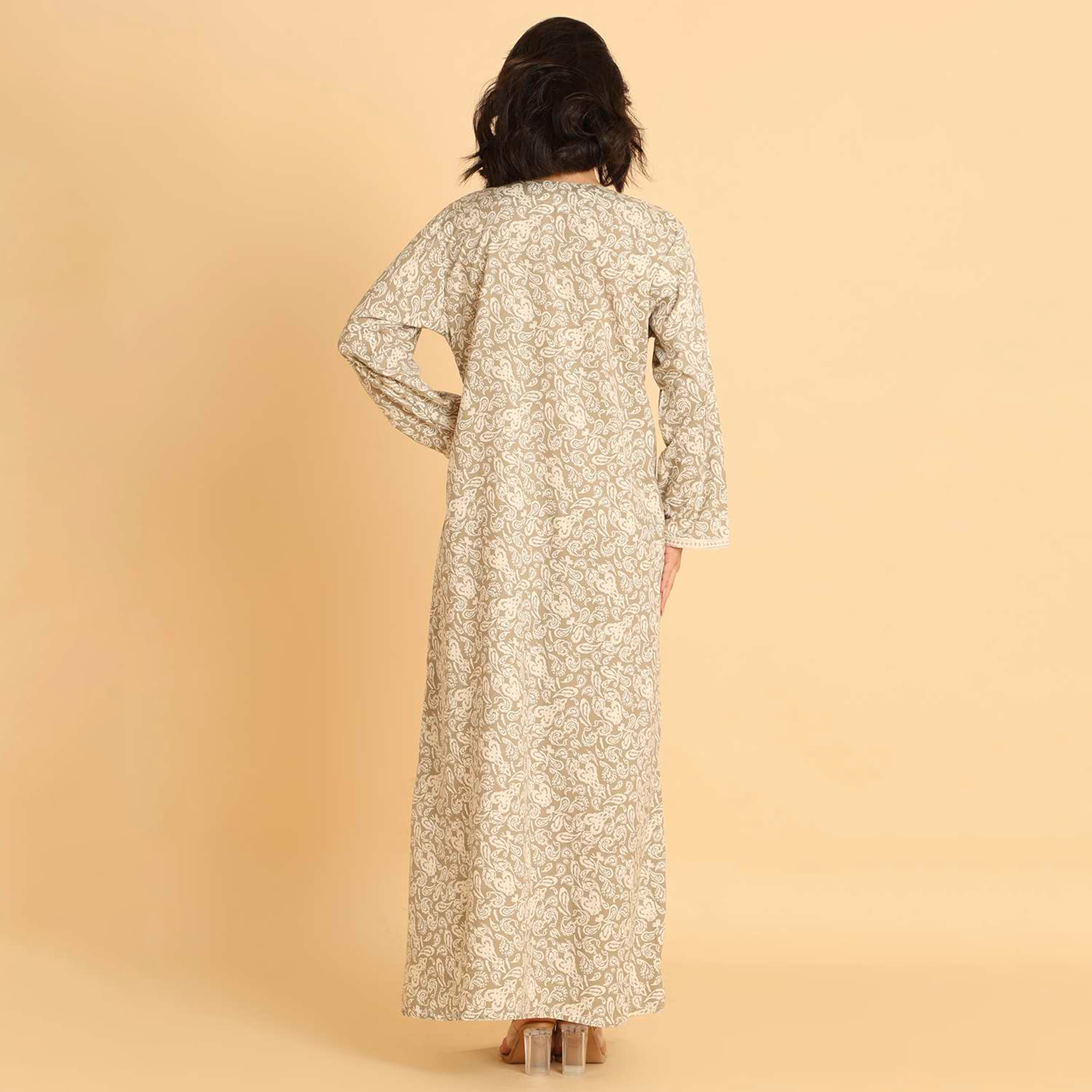 HanaandSara Paisley Motifs Women's Casual Jalabiya-women-arabicclothing-jalabiyas-image-15