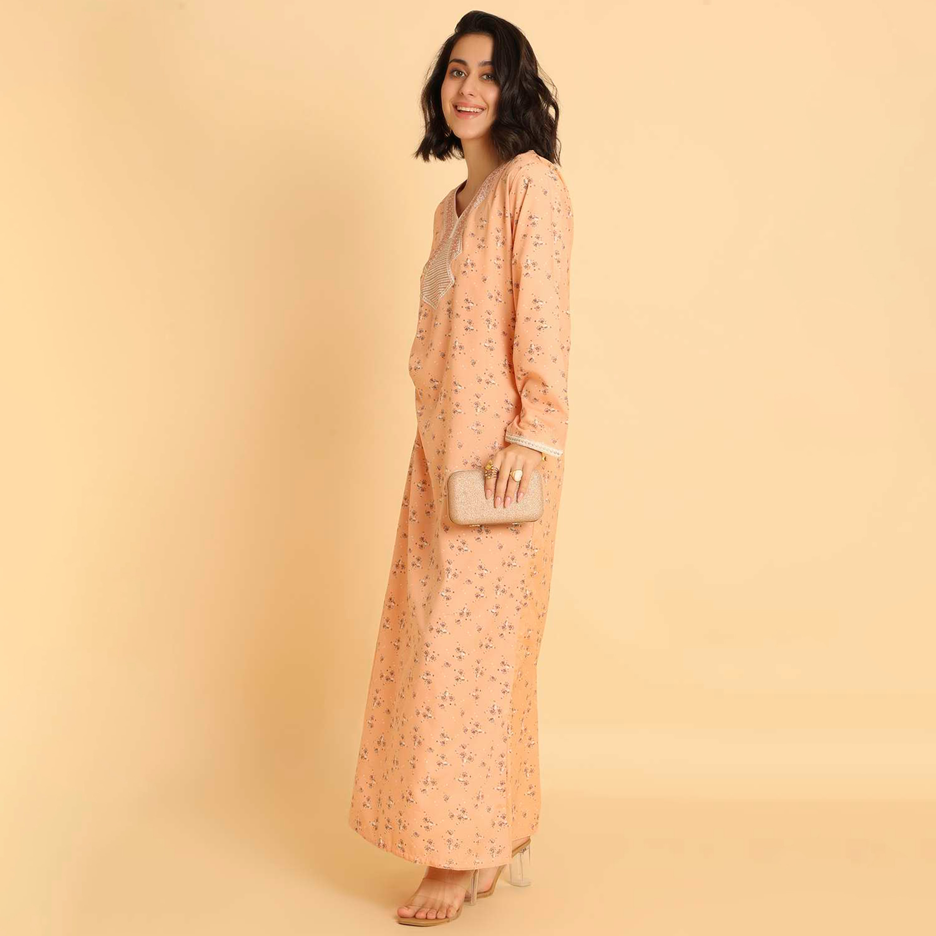 HanaandSara Floral Print Women's Casual Jalabiya-women-arabicclothing-jalabiyas-image-8