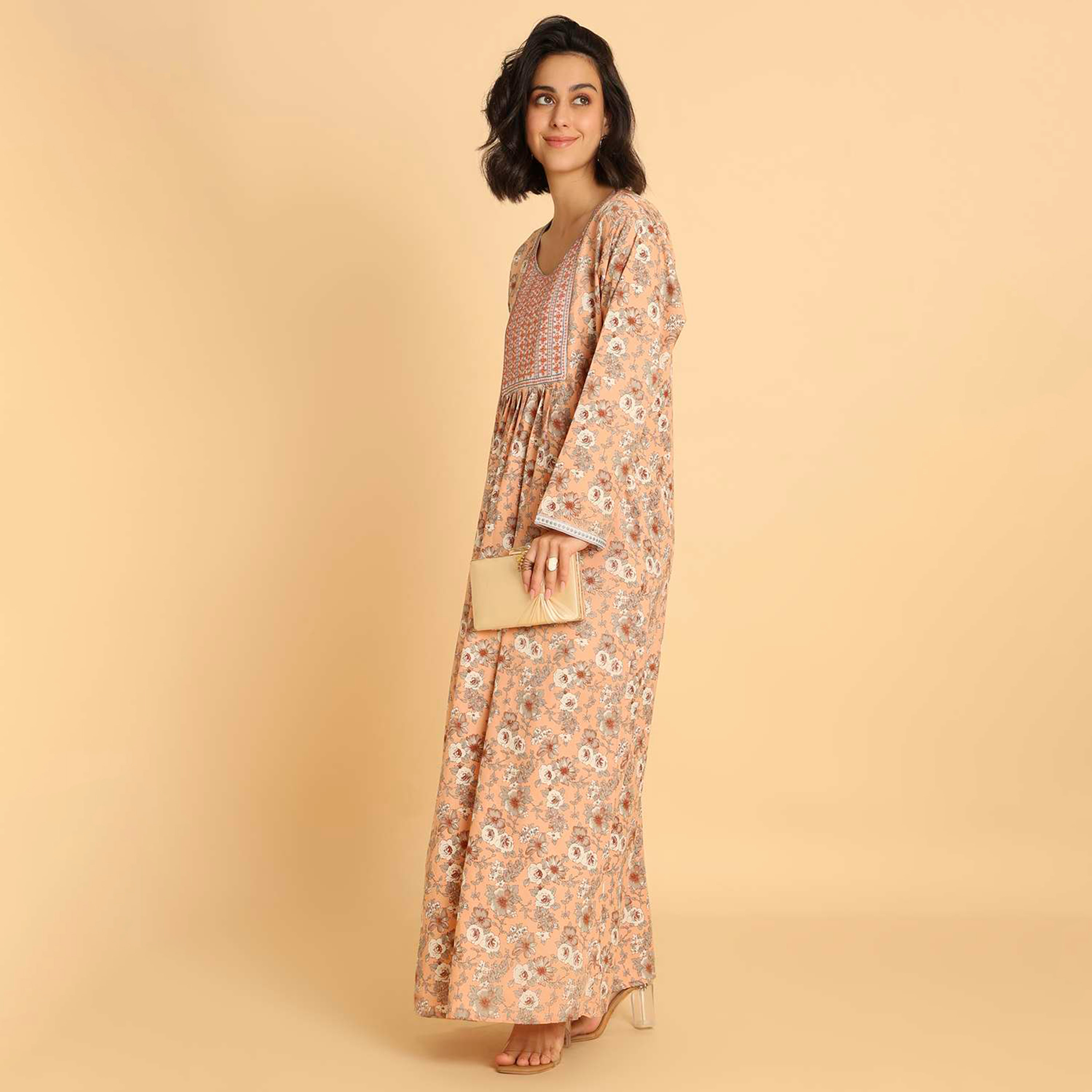 HanaandSara Floral Print Women's Casual Jalabiya-women-arabicclothing-jalabiyas-image-8