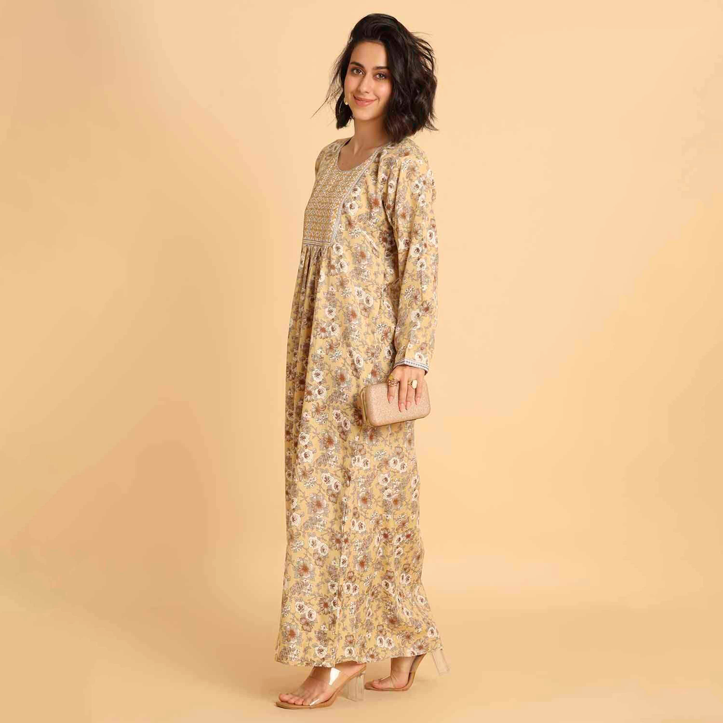 HanaandSara Floral Print Women's Casual Jalabiya-women-arabicclothing-jalabiyas-image-13