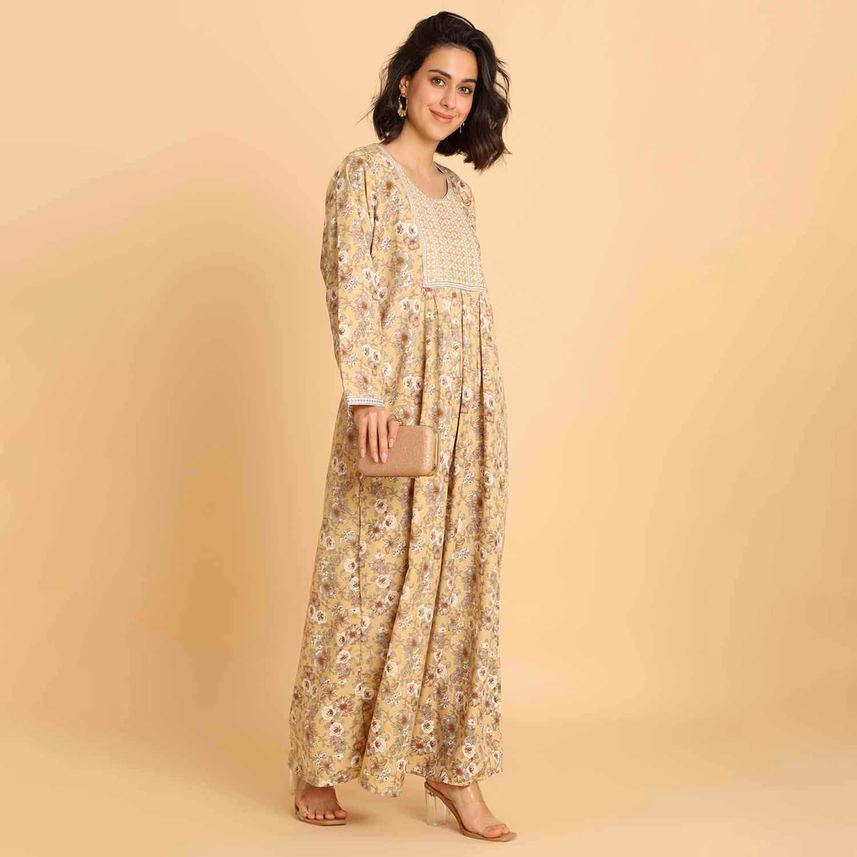 HanaandSara Floral Print Women's Casual Jalabiya-women-arabicclothing-jalabiyas-image-14