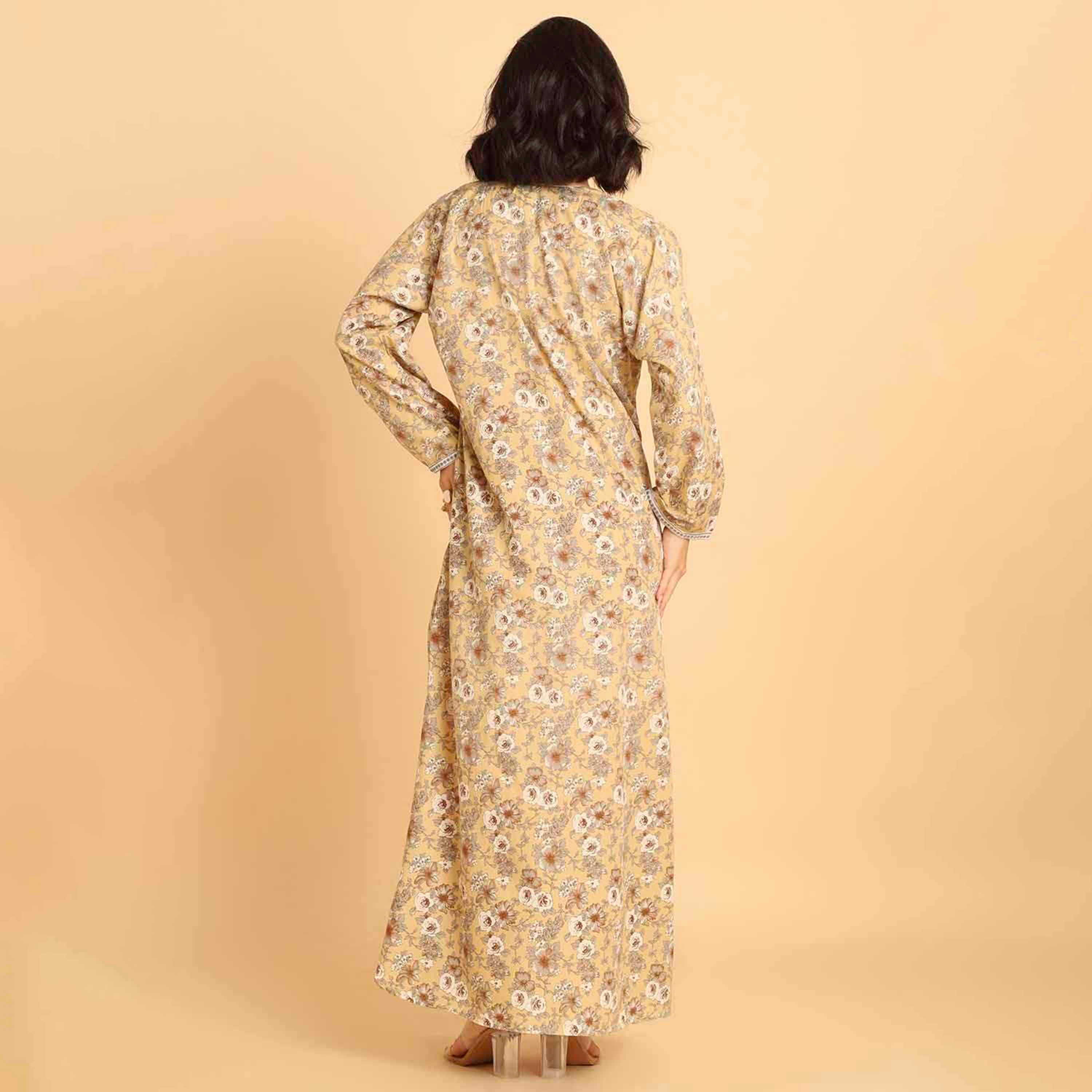 HanaandSara Floral Print Women's Casual Jalabiya-women-arabicclothing-jalabiyas-image-15