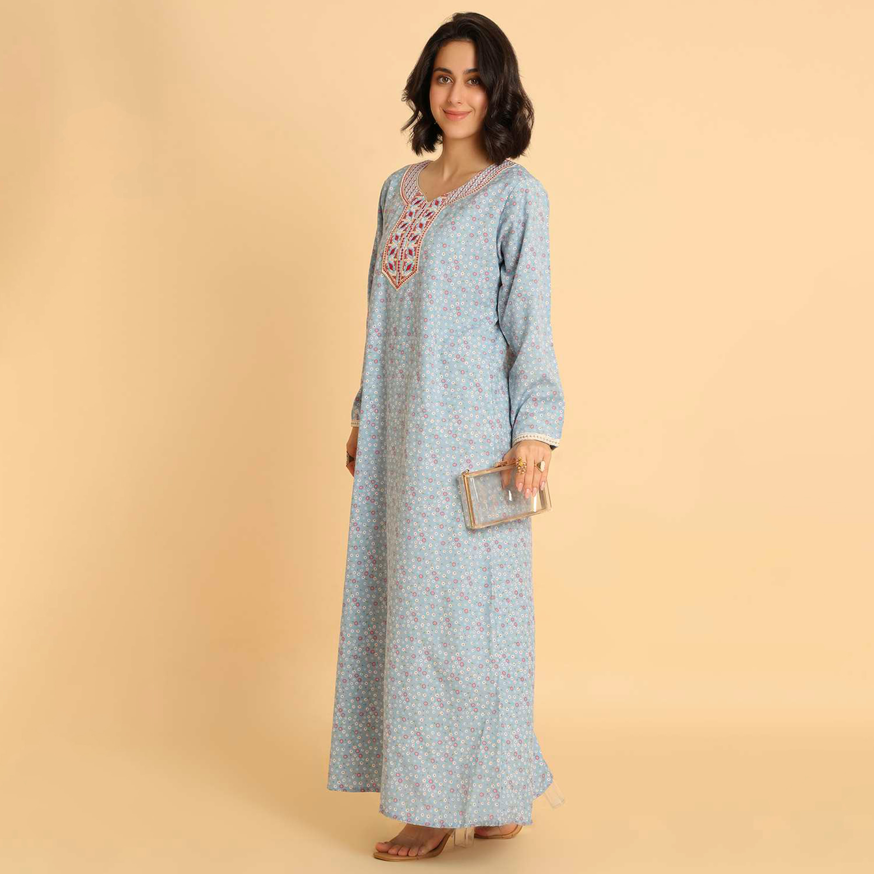 HanaandSara Floral Print Women's Casual Jalabiya-women-arabicclothing-jalabiyas-image-13