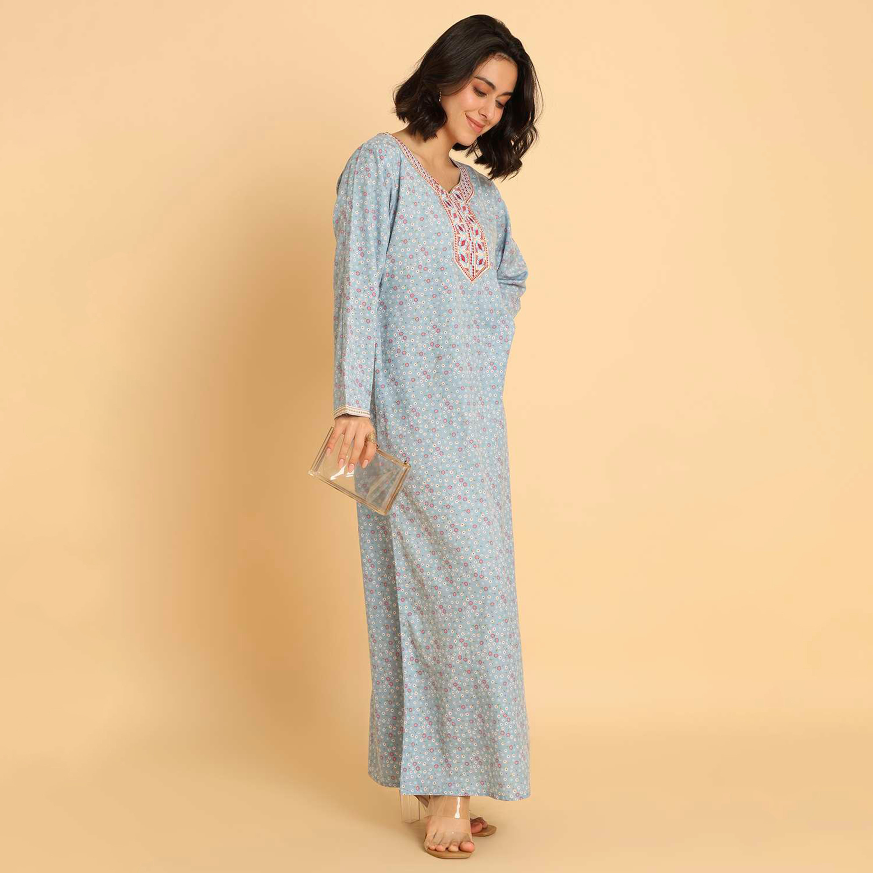 HanaandSara Floral Print Women's Casual Jalabiya-women-arabicclothing-jalabiyas-image-14