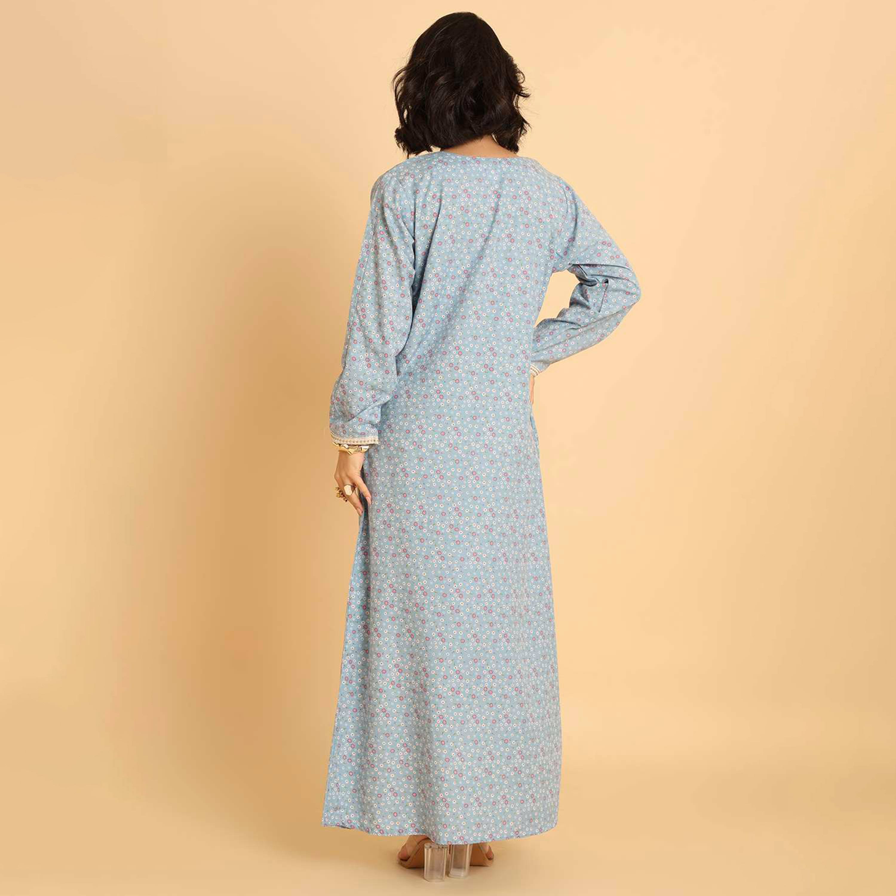 HanaandSara Floral Print Women's Casual Jalabiya-women-arabicclothing-jalabiyas-image-15
