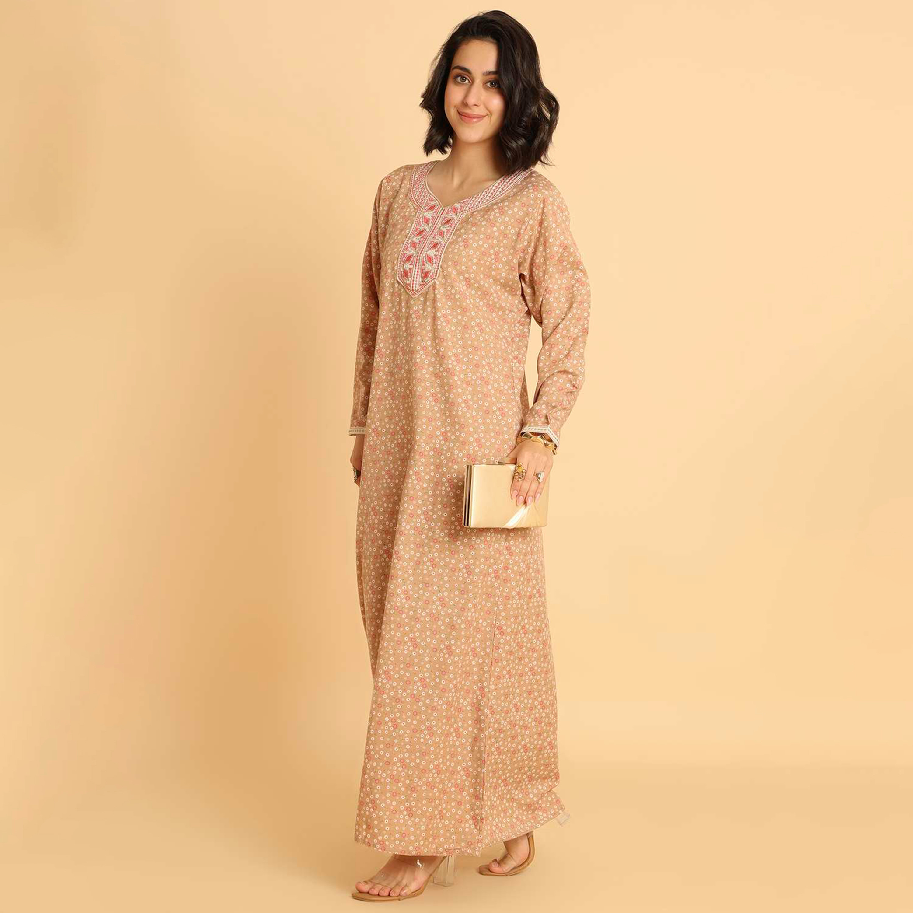 HanaandSara Floral Print Women's Casual Jalabiya-women-arabicclothing-jalabiyas-image-8