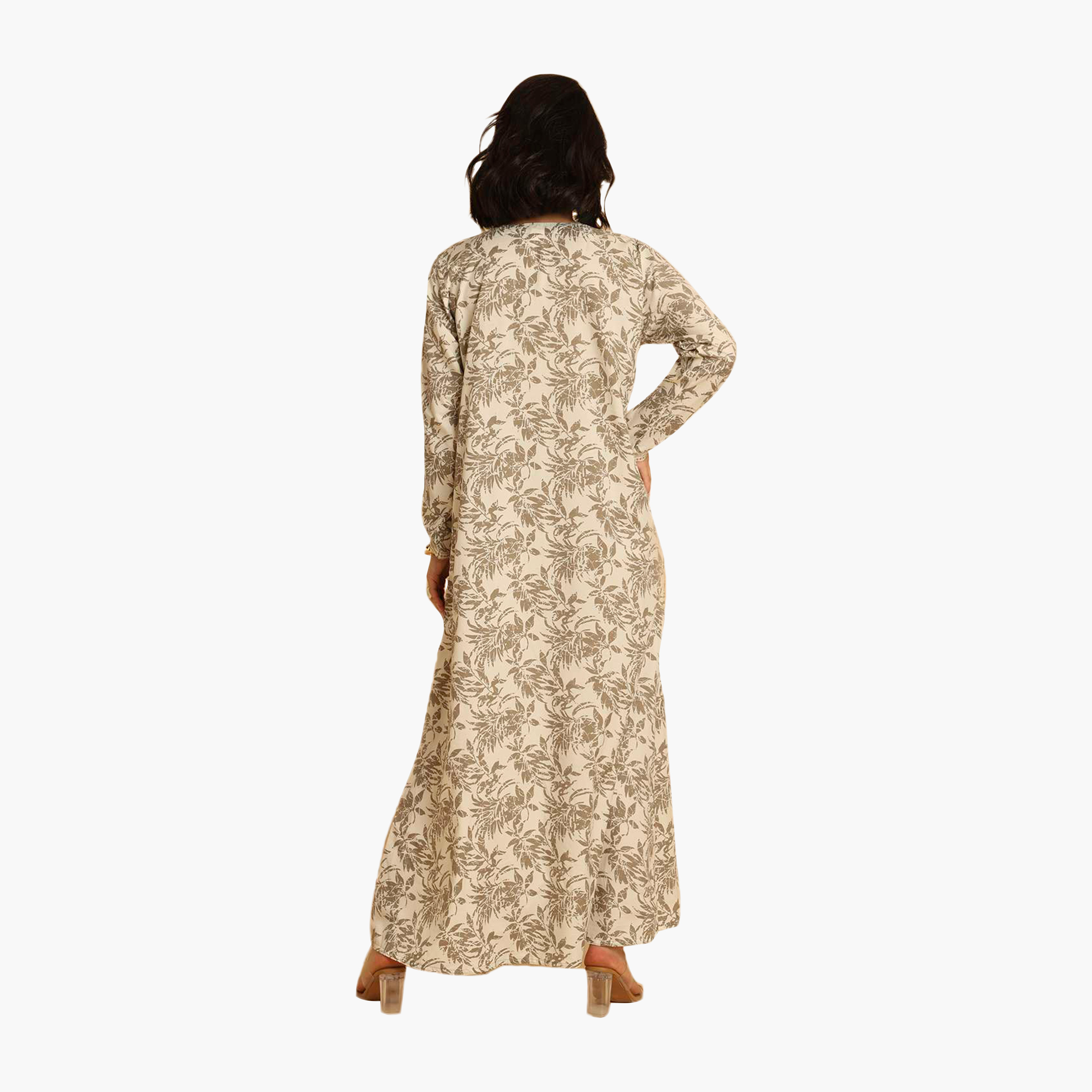 جلابية نسائية مطرزة بنقشة أوراق الشجر من هنا اند سارة-women-arabicclothing-jalabiyas-image-10