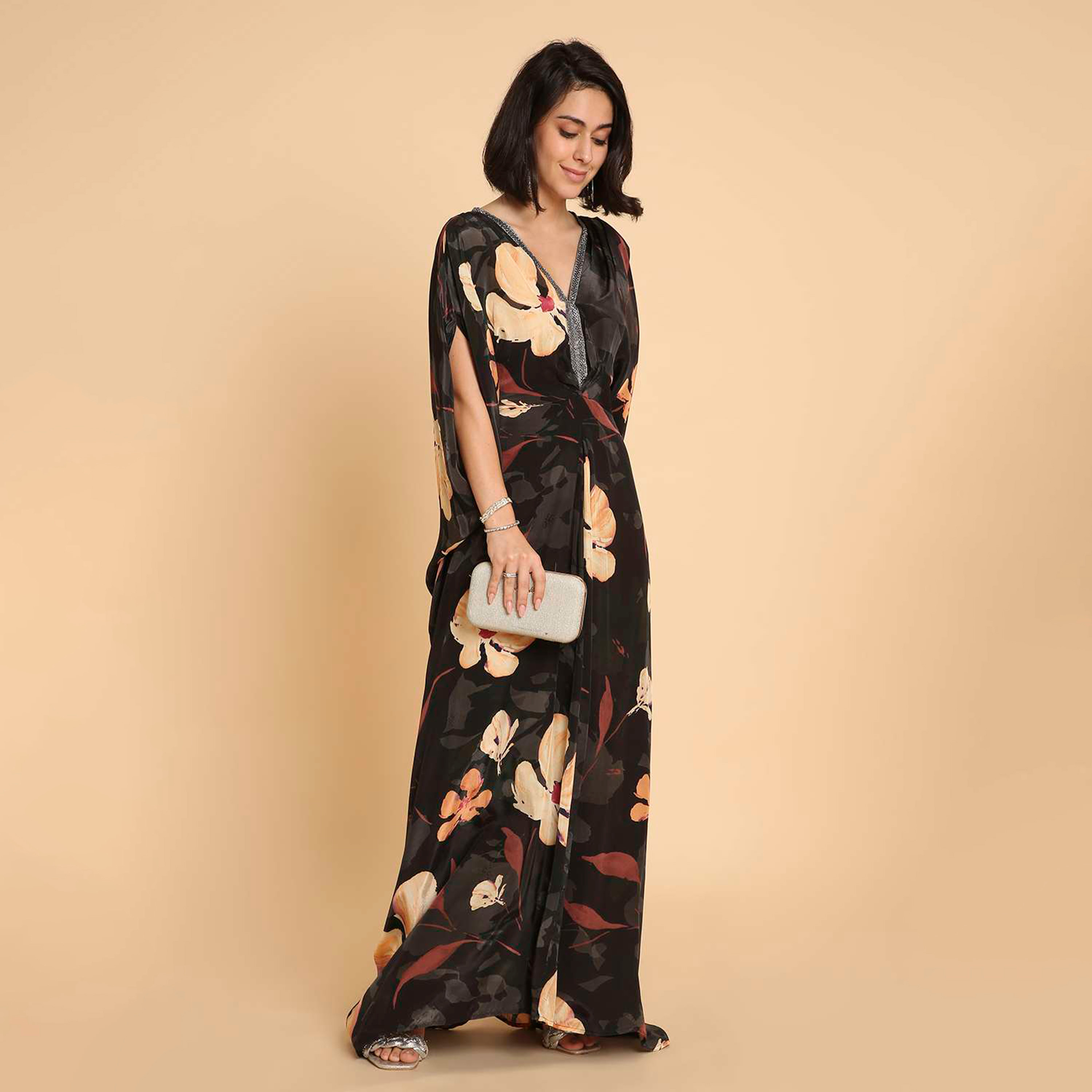HanaandSara Floral Print Women's Casual Kaftan Style Jalabiya-women-arabicclothing-jalabiyas-image-11