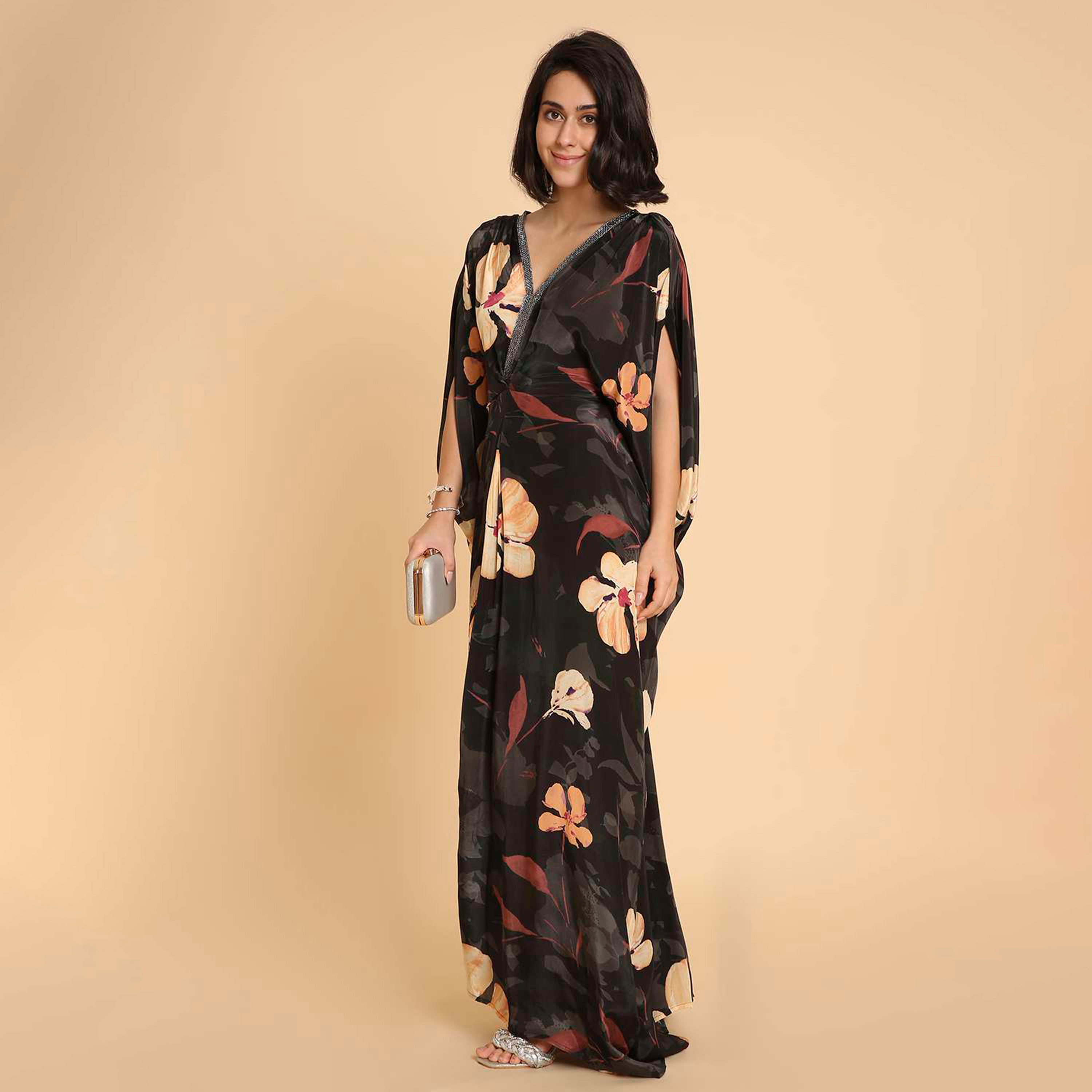 HanaandSara Floral Print Women's Casual Kaftan Style Jalabiya-women-arabicclothing-jalabiyas-image-13