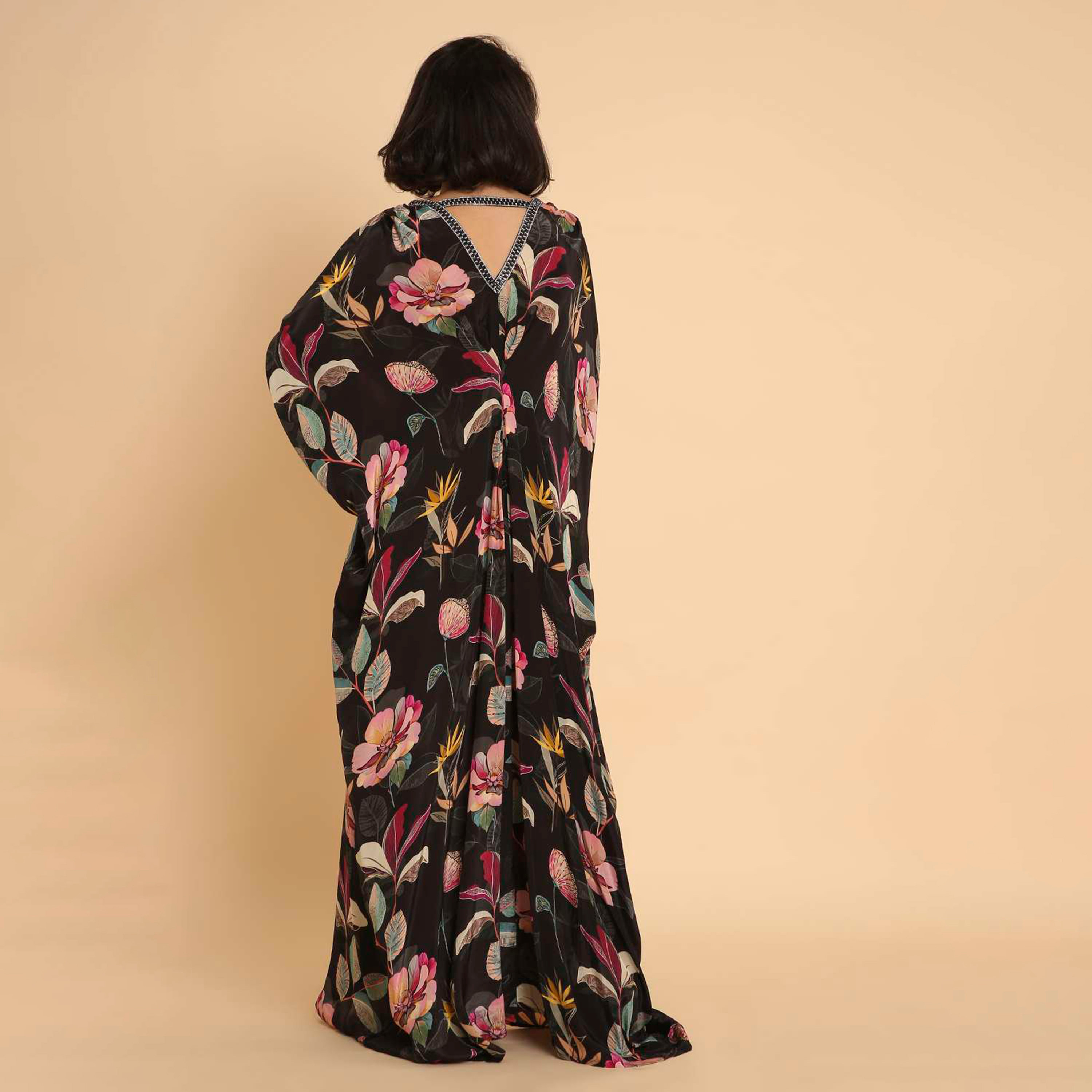 HanaandSara Multicolour Floral Print Women's Casual Kaftan Style Jalabiya-women-arabicclothing-jalabiyas-image-5