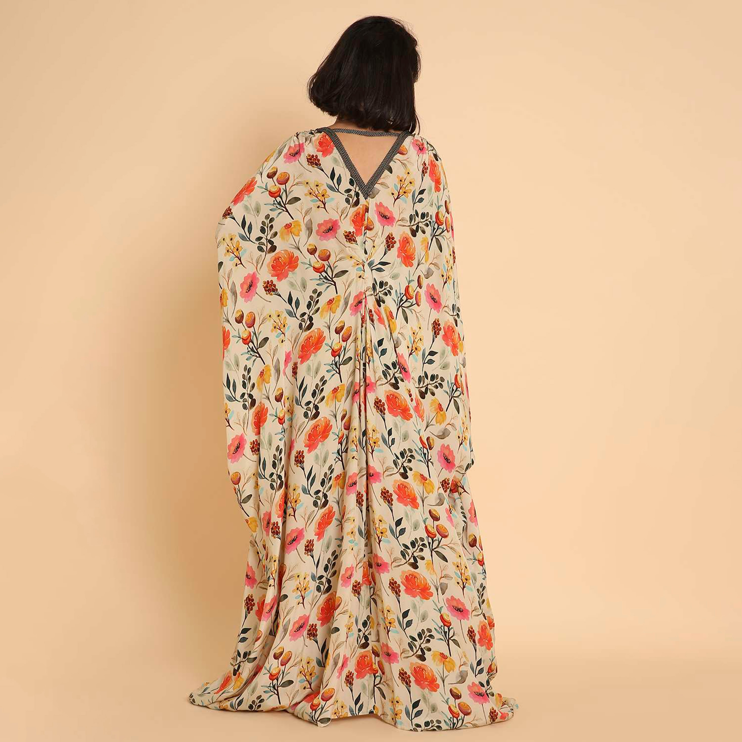 HanaandSara Multicolour Floral Print Women's Casual Kaftan Style Jalabiya-women-arabicclothing-jalabiyas-image-5