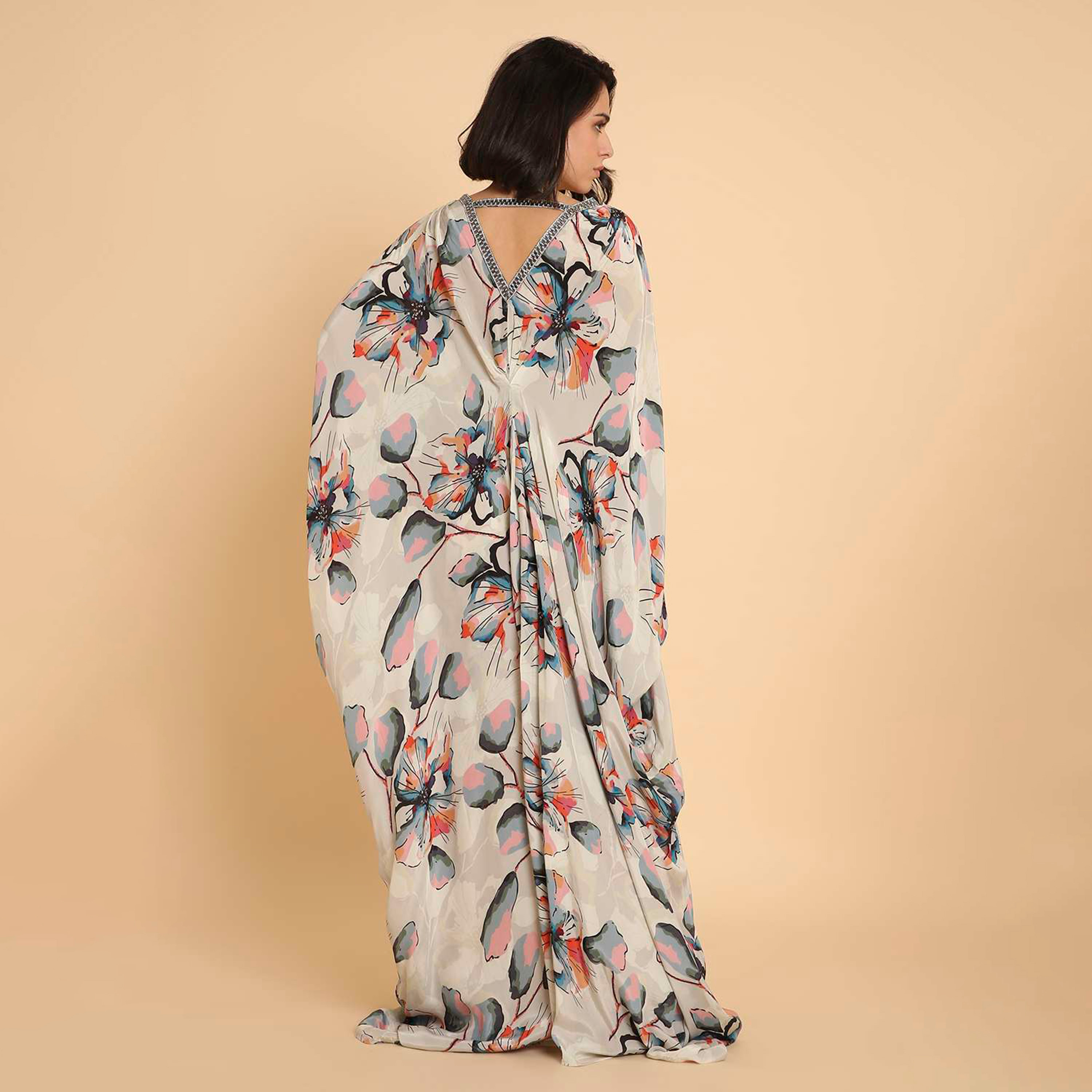 HanaandSara Multicolour Floral Print Women's Casual Kaftan Style Jalabiya-women-arabicclothing-jalabiyas-image-5