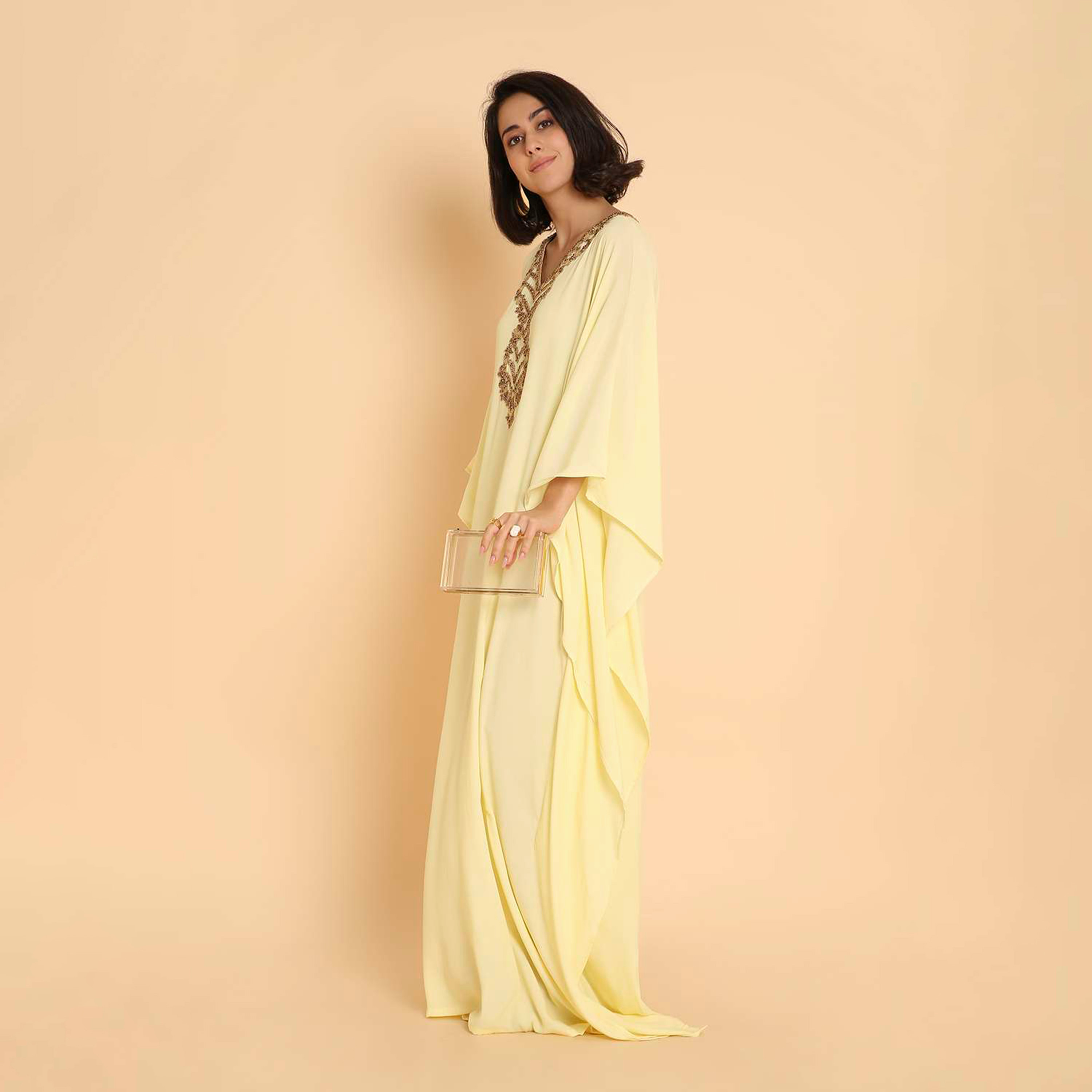 جلابية نسائية بتصميم قفطان سهرة مزينة بالخرز على الصدر من هنا اند سارة.-women-arabicclothing-jalabiyas-image-13