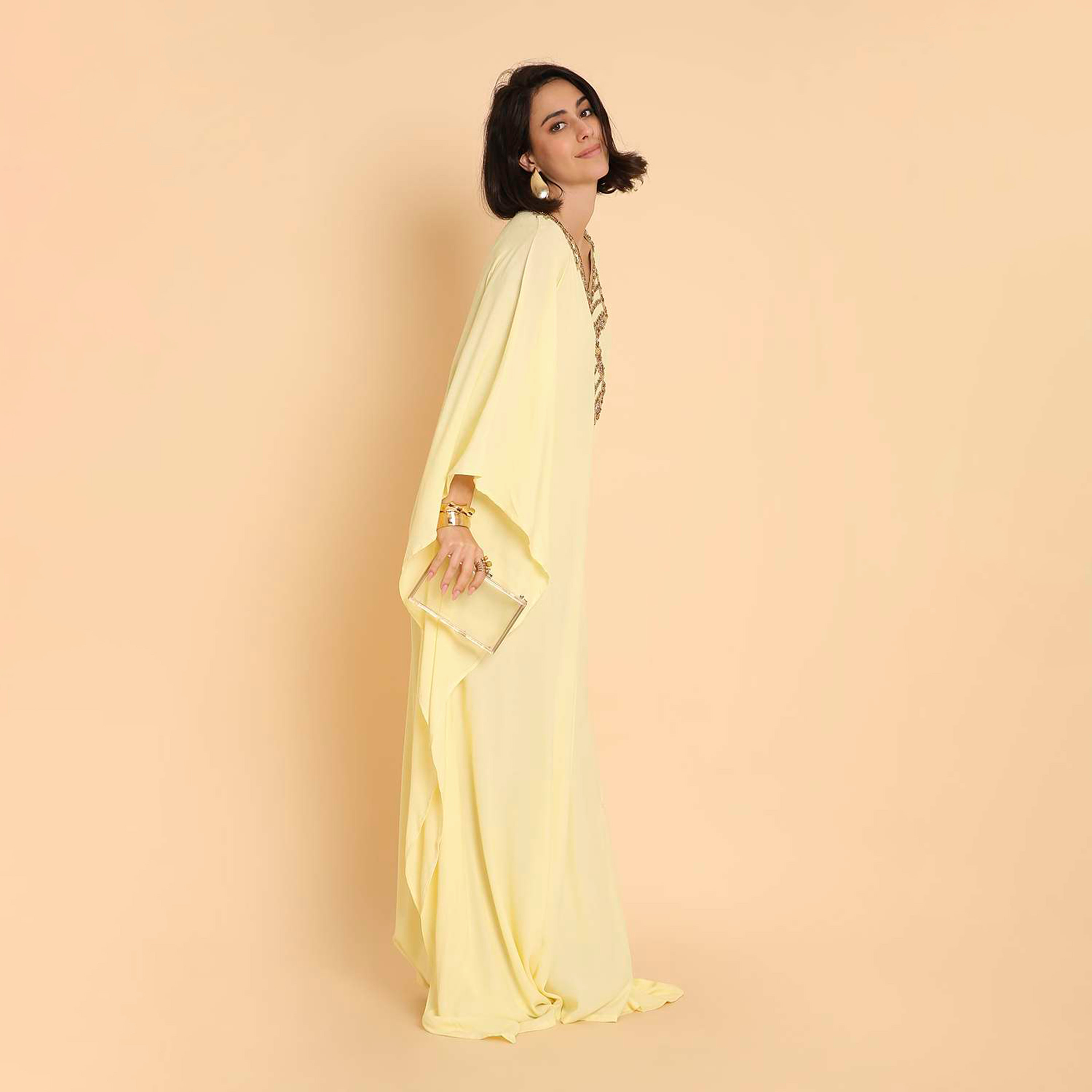 جلابية نسائية بتصميم قفطان سهرة مزينة بالخرز على الصدر من هنا اند سارة.-women-arabicclothing-jalabiyas-image-14