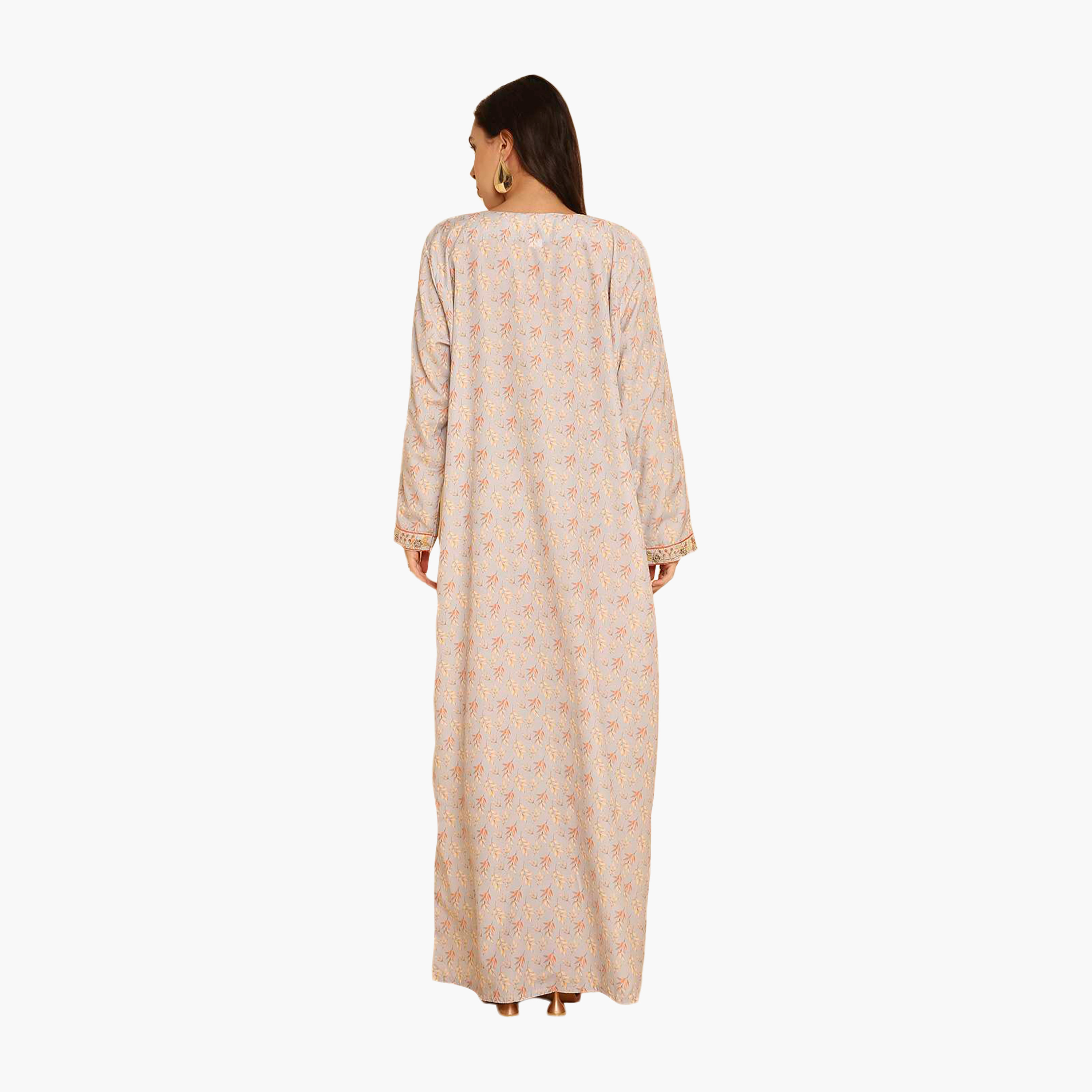 جلابية نسائية مطرزة بنقشة أوراق الشجر من هنا اند سارة-women-arabicclothing-jalabiyas-image-10