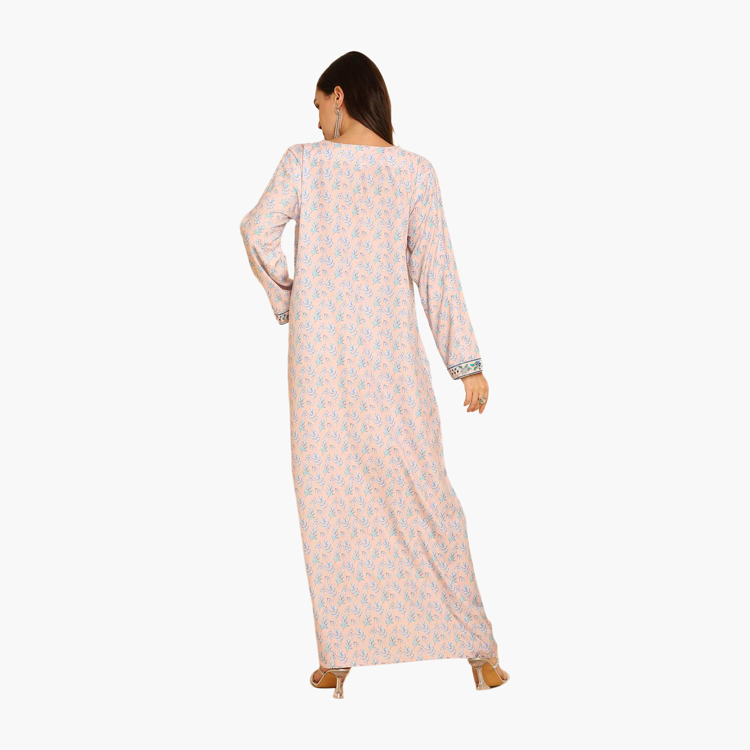 جلابية نسائية مطرزة بنقشة أوراق الشجر من هنا اند سارة-women-arabicclothing-jalabiyas-image-15