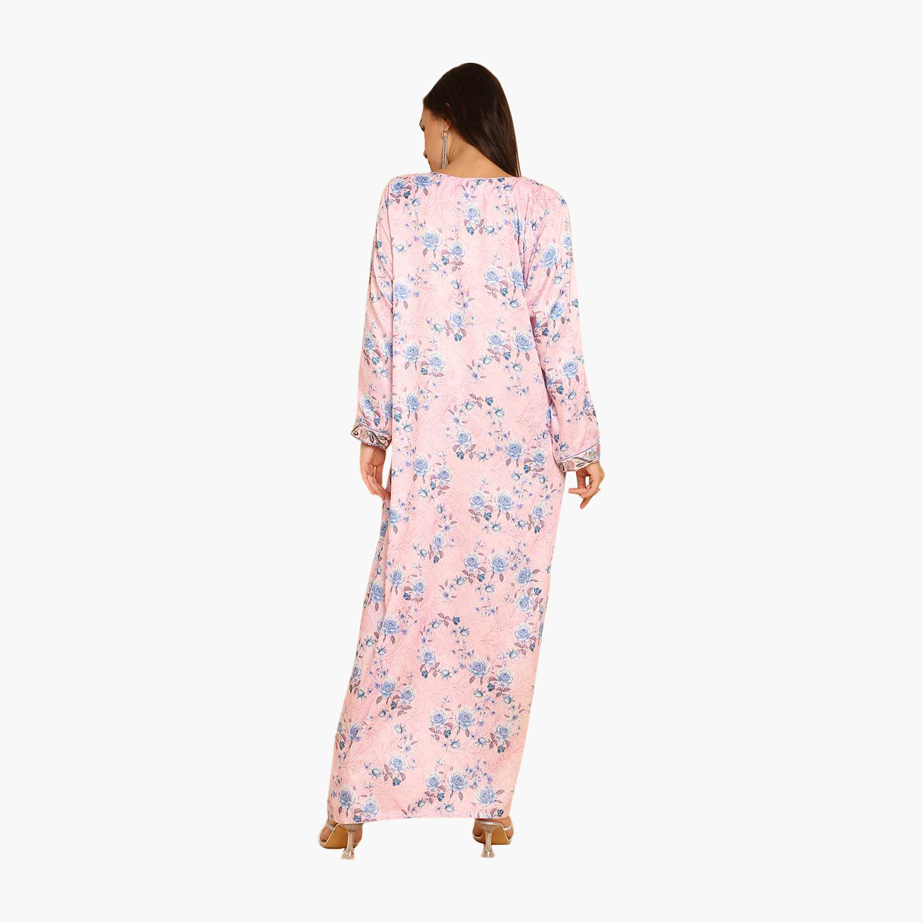 HanaandSara Floral Print Embroidered Yoke Women's Jalabiya-women-arabicclothing-jalabiyas-image-15