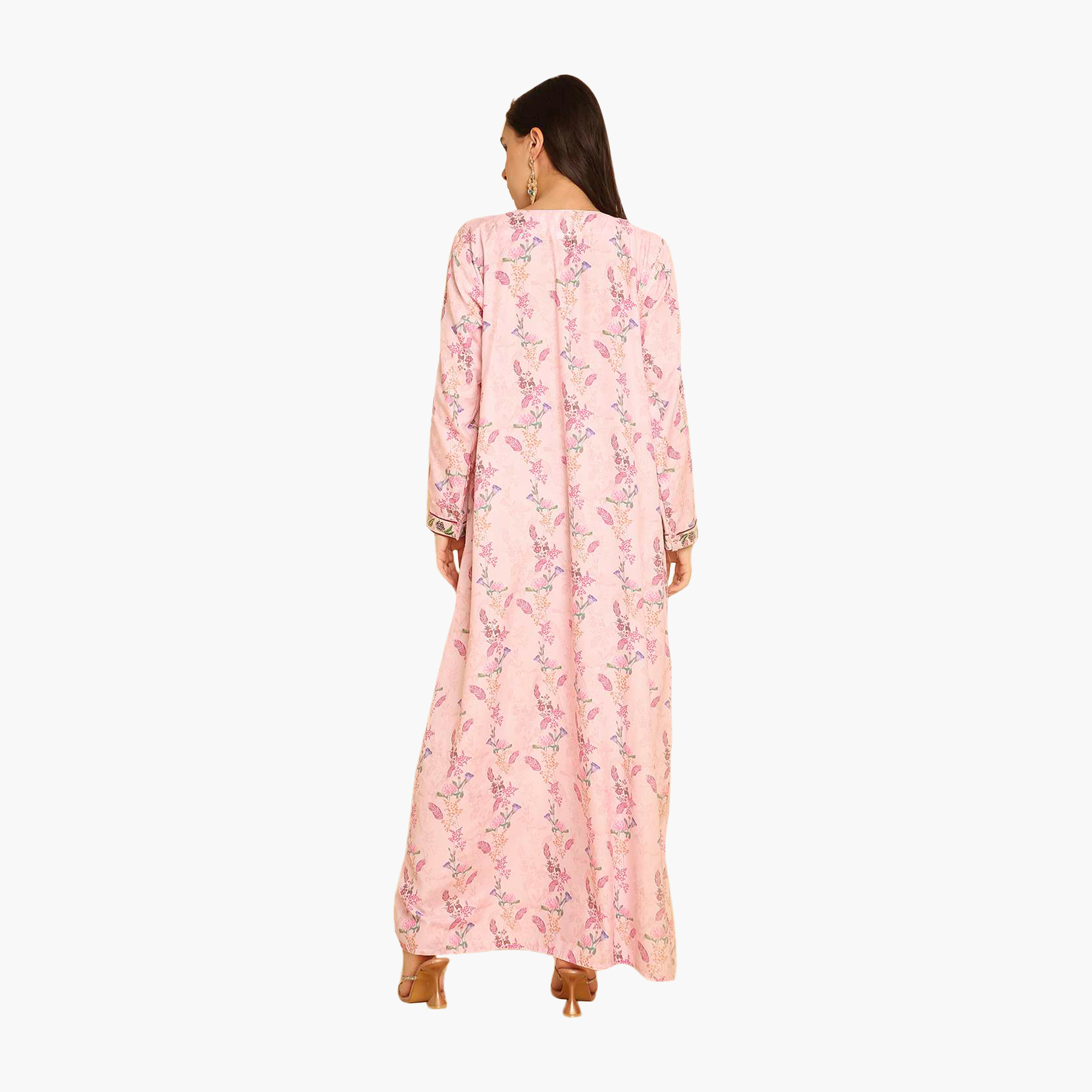 HanaandSara Floral Print Embroidered Yoke Women's Jalabiya-women-arabicclothing-jalabiyas-image-15