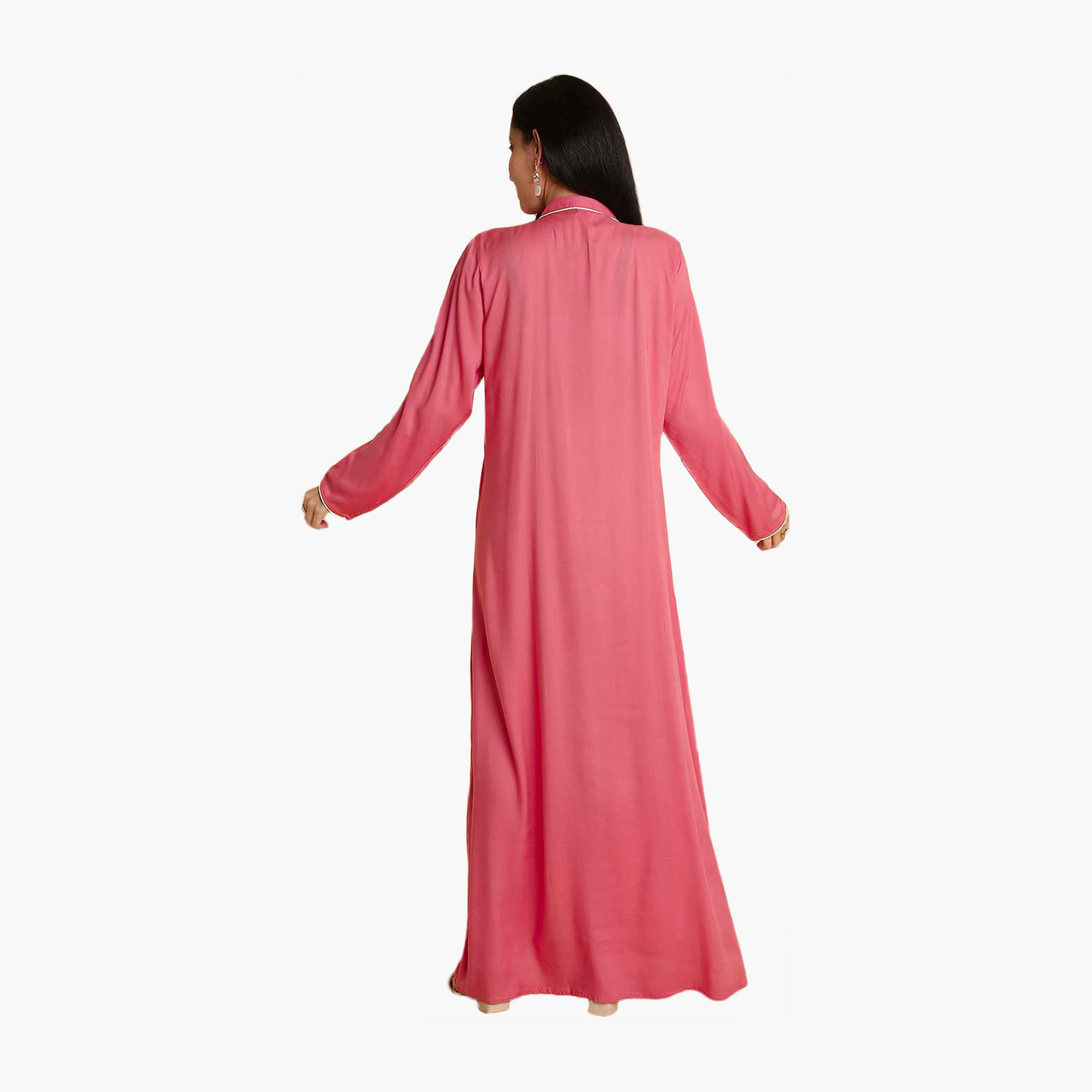 جلابية نسائية مطرزة بياقة ماندارين وردية من هانا اند سارة-women-arabicclothing-jalabiyas-image-5