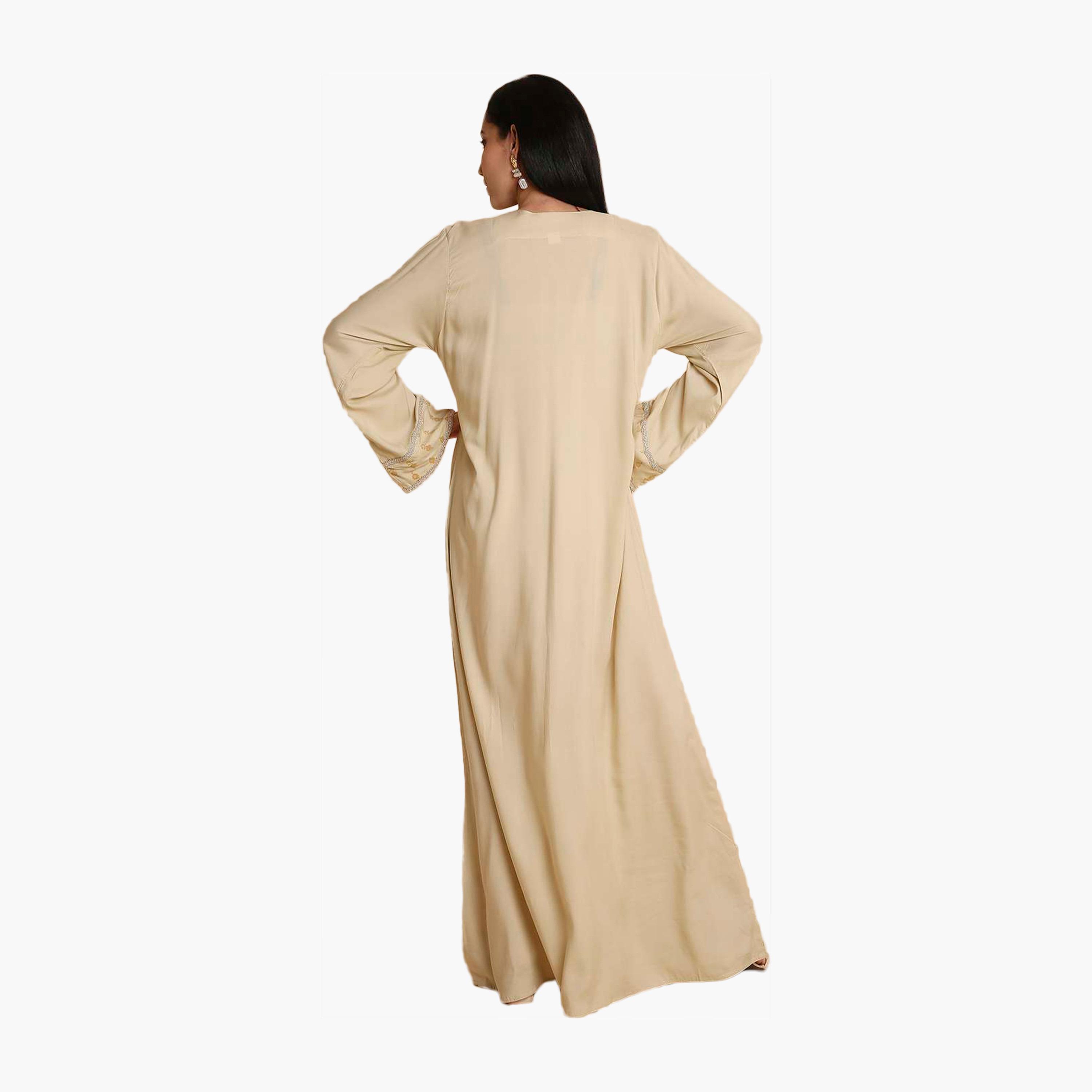 HanaandSara Floral Embroidered Yoke Women's Jalabiya-women-arabicclothing-jalabiyas-image-10