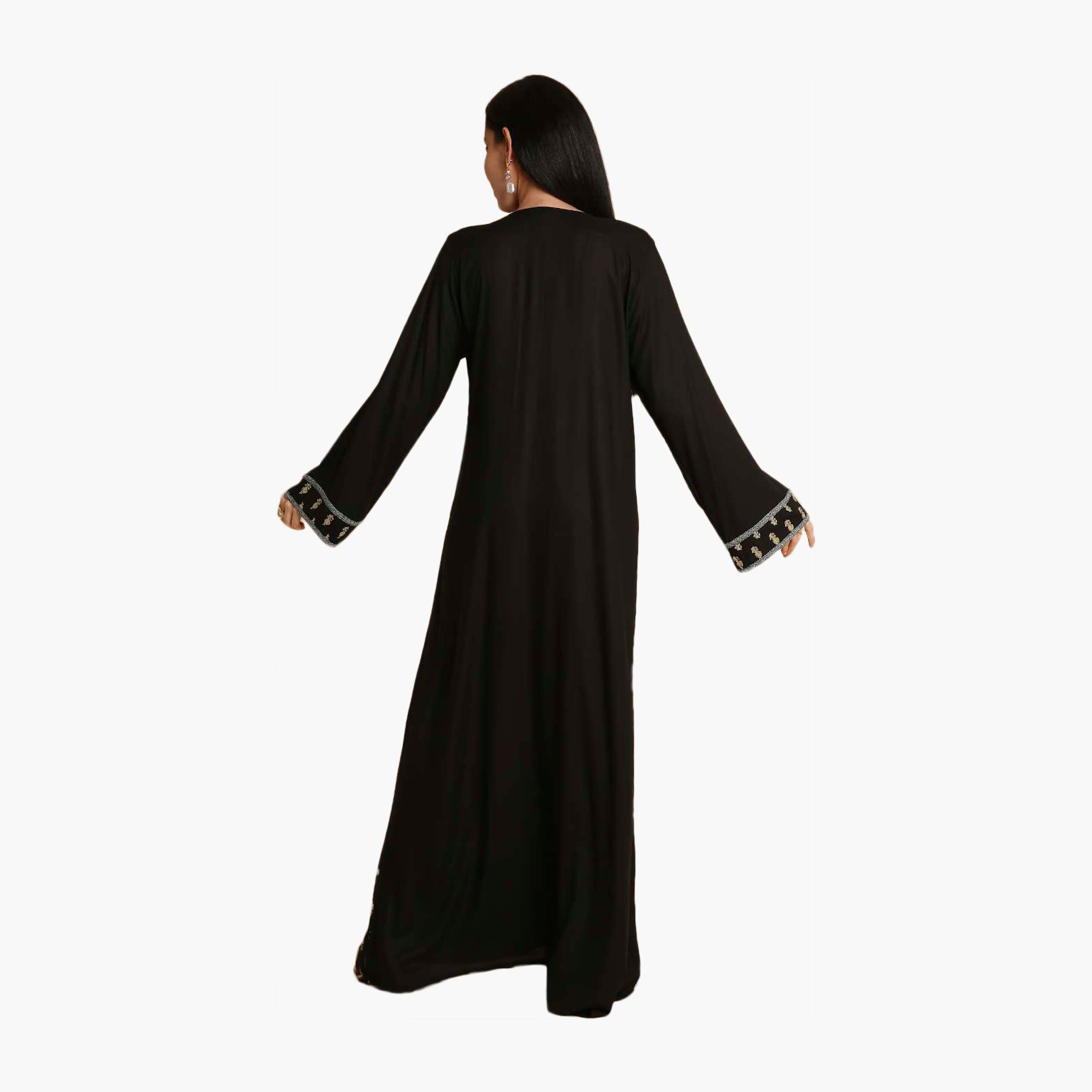 HanaandSara Floral Embroidered Yoke Women's Jalabiya-women-arabicclothing-jalabiyas-image-5