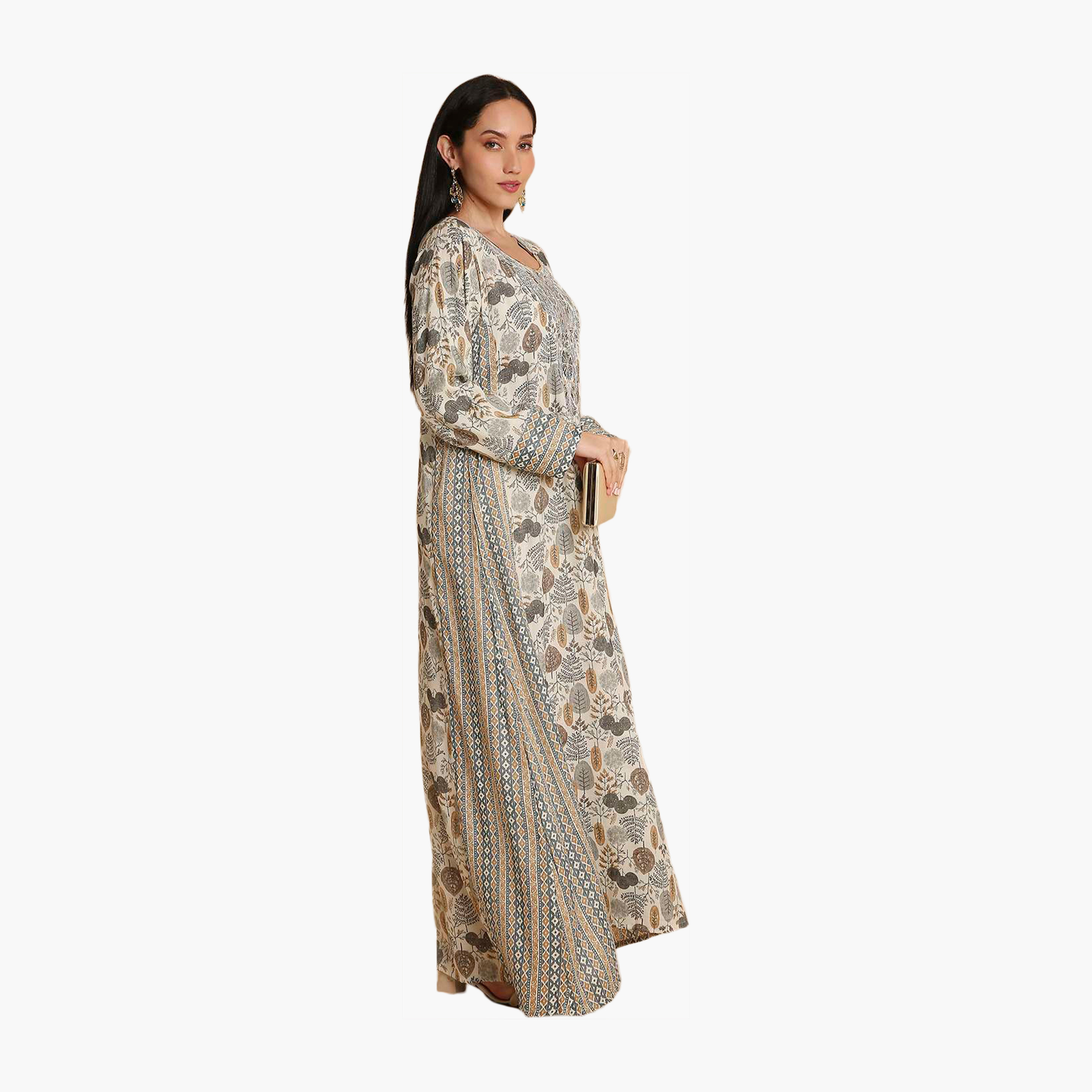 جلابية نسائية متعددة الألوان مطبوعة بالكامل من هانا اند سارة-women-arabicclothing-jalabiyas-image-3