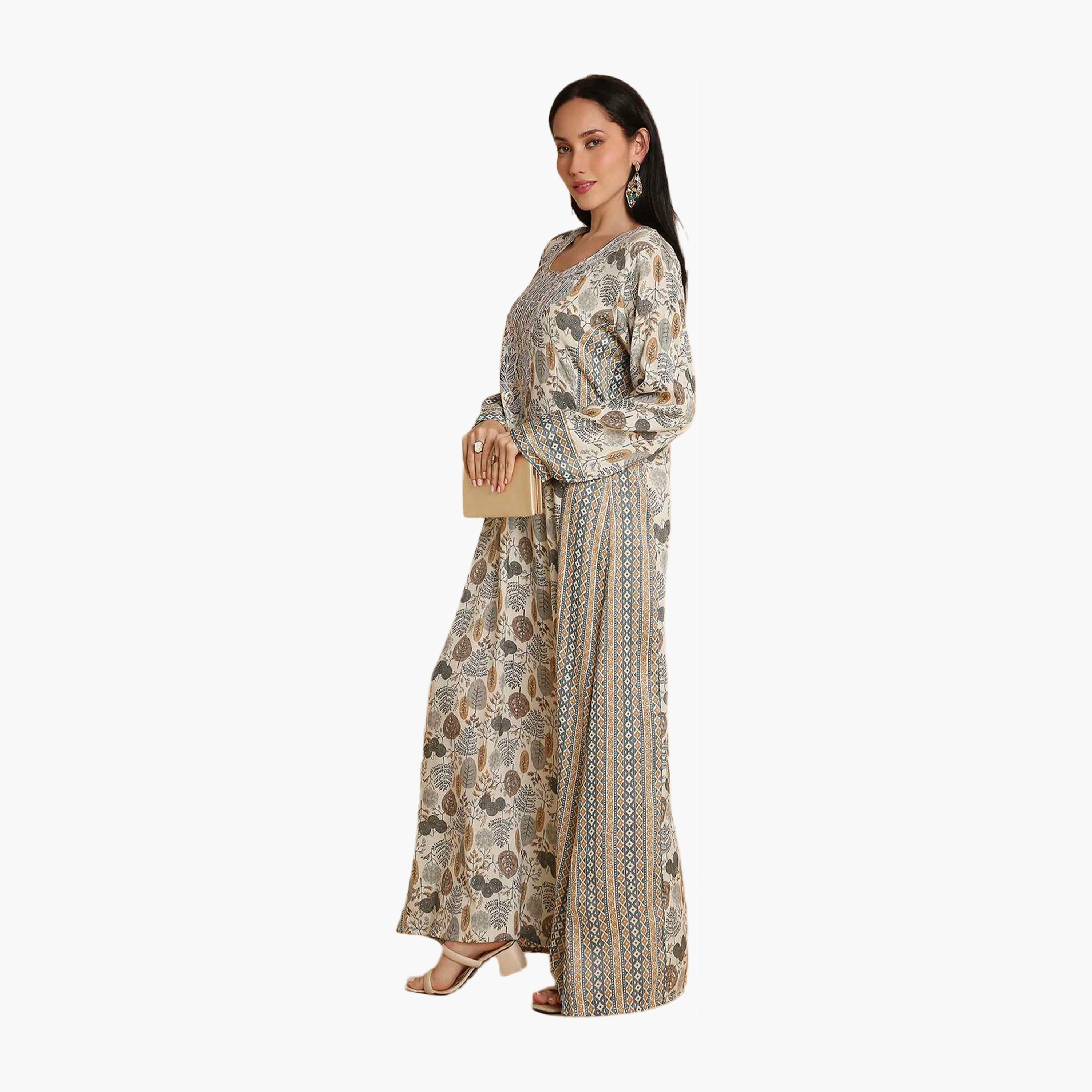 HanaandSara Multicolour All Over Printed Women's Jalabiya-women-arabicclothing-jalabiyas-image-4