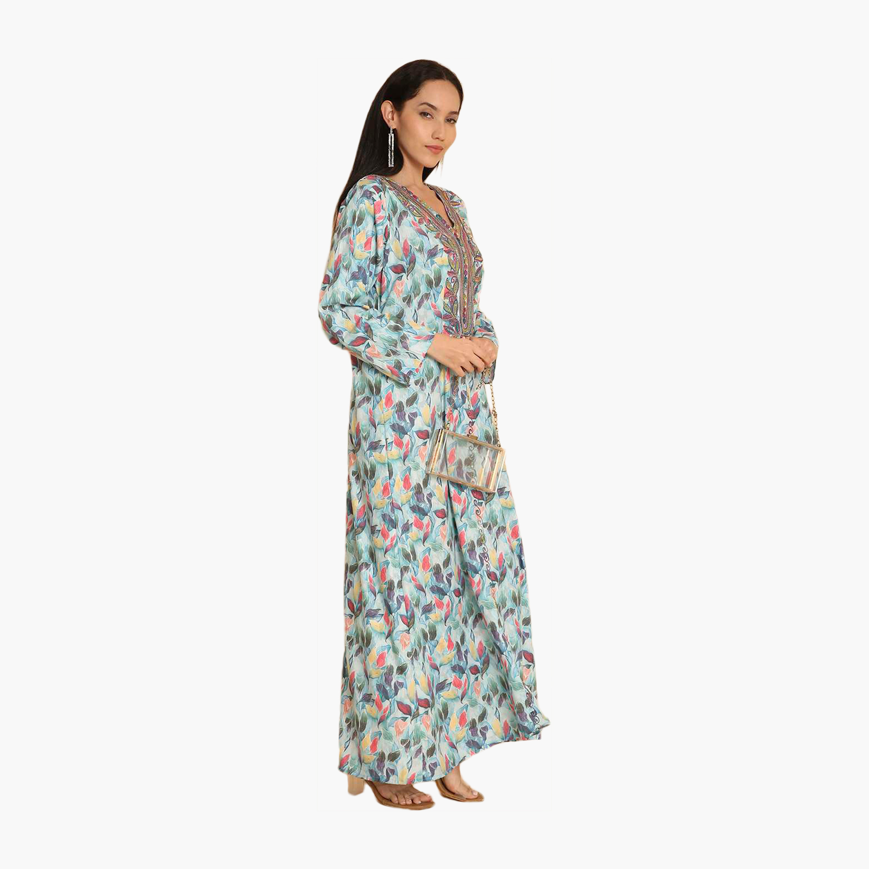 HanaandSara All Over Printed and Embroidered Yoke Women's Jalabiya-women-arabicclothing-jalabiyas-image-8